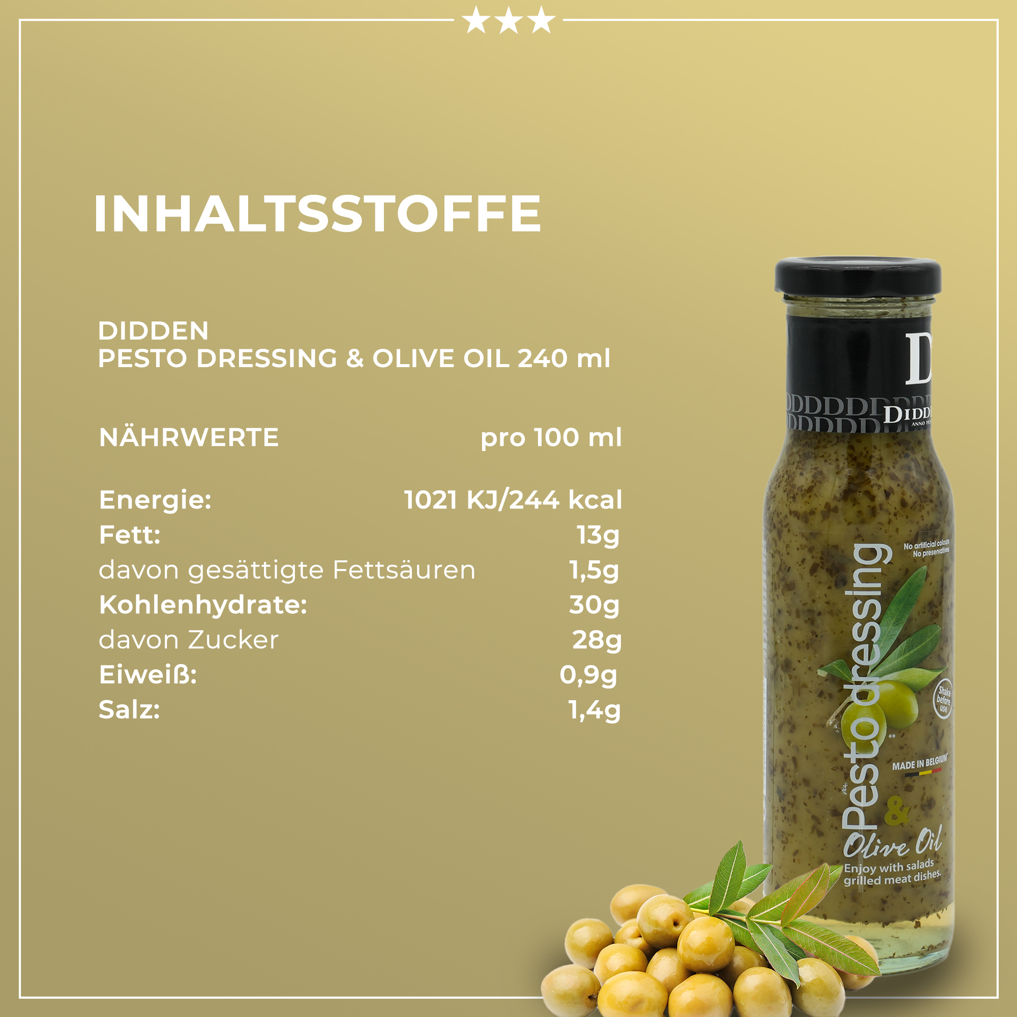 Pesto Dressing | DIDDEN | 240ml | Pesto für warme und kalte Speisen Pesto Dressing | DIDDEN | 240ml | Pesto für warme und kalte Speisen