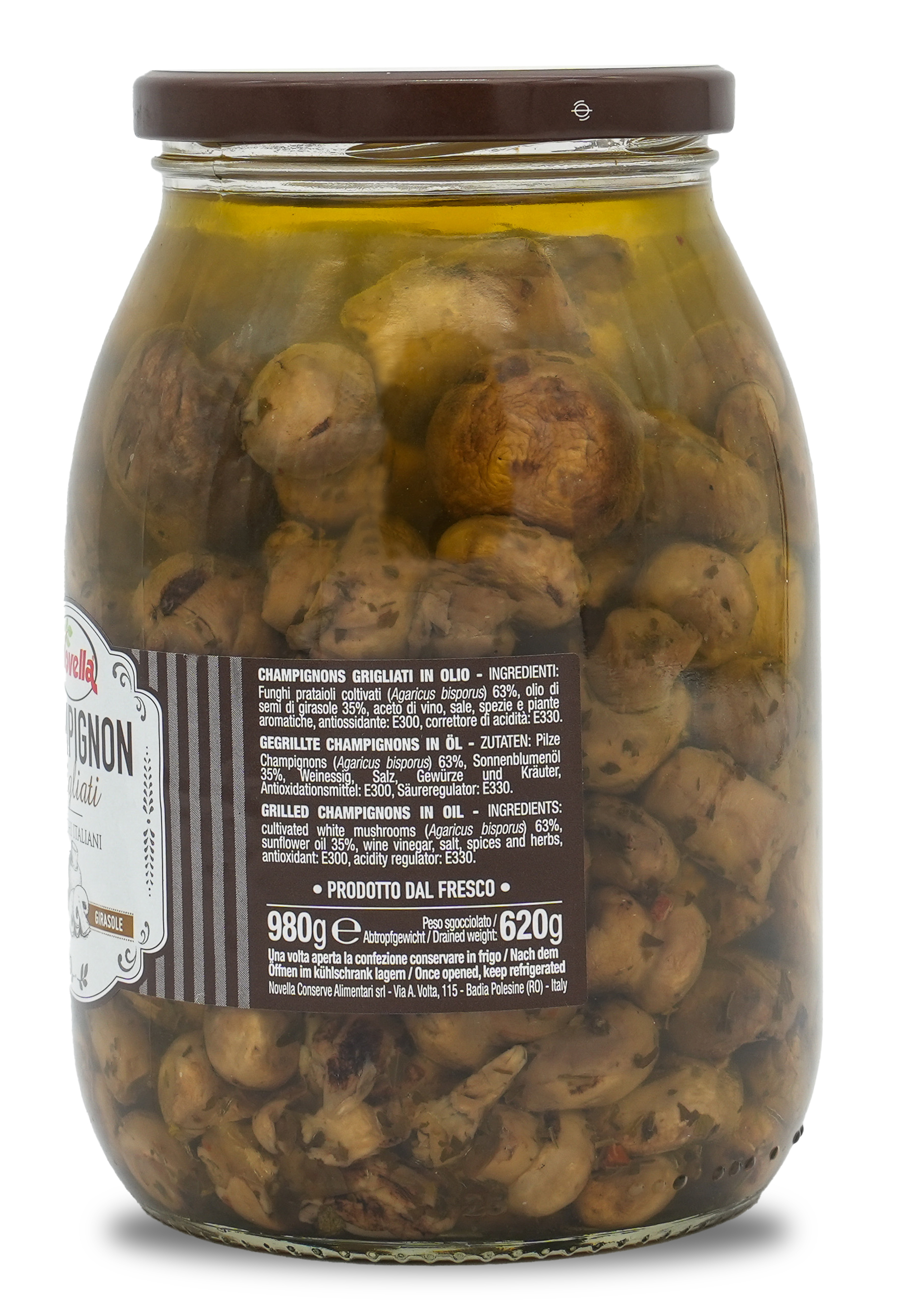 CHAMPIGNON GRIGLIATI | Gegrillte Champignons im Glas | NOVELLA | 620g | aus Italien | Vorspeisen CHAMPIGNON GRIGLIATI | Gegrillte Champignons im Glas | NOVELLA | 620g | aus Italien | Vorspeisen
