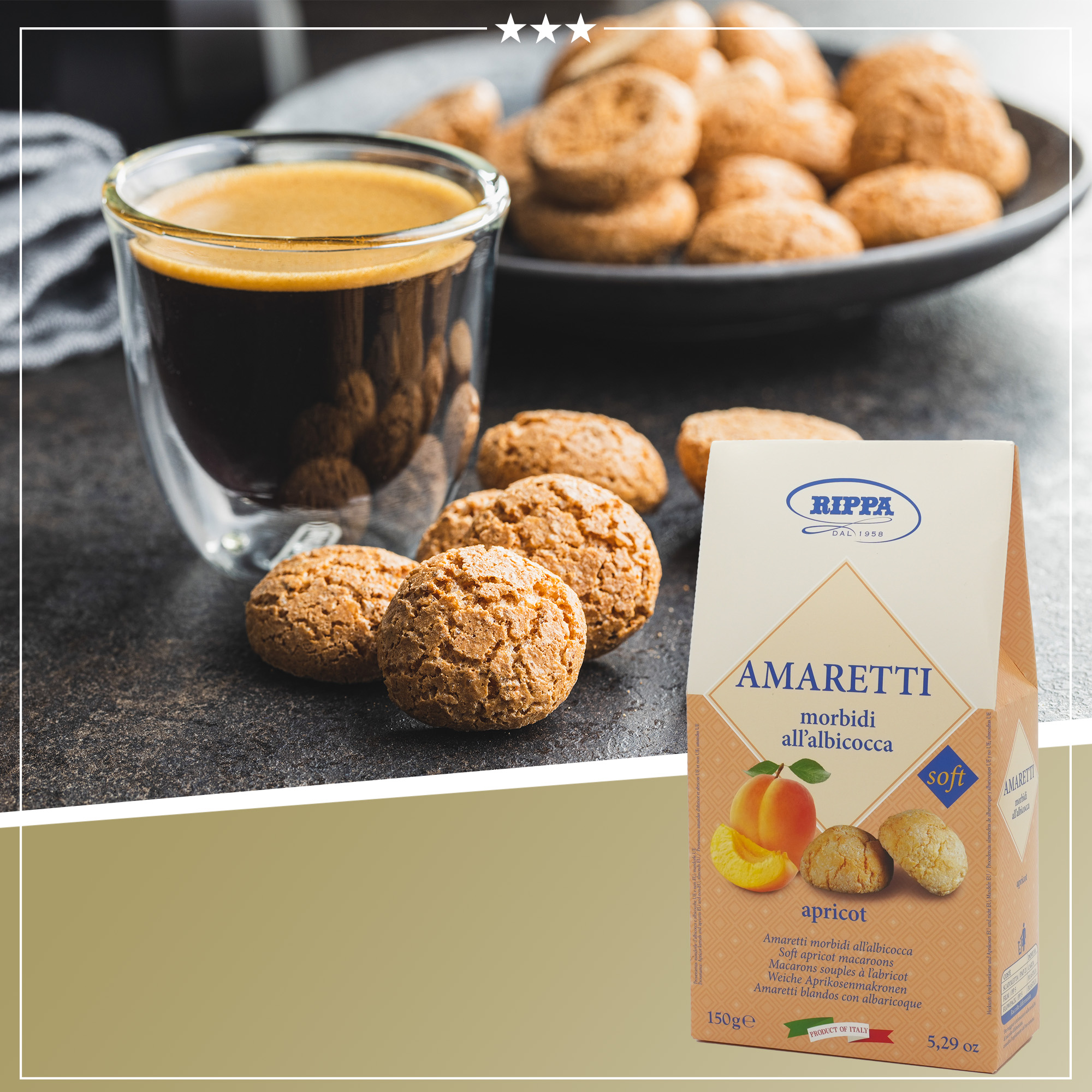 Amaretti Morbidi all’albicocca | Rippa | Weiche Aprikosenplätzchen | 150g Amaretti Morbidi all’albicocca | Rippa | Weiche Aprikosenplätzchen | 150g