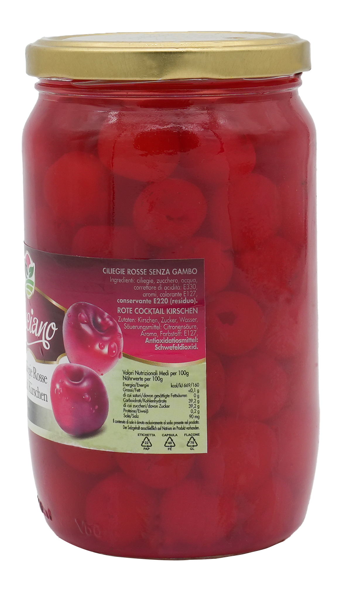 CILIEGIE ROSSE | Rote Cocktail Kirschen entsteint und ohne Stiel | LUCIANO | 720ml | aus Italien | Früchte CILIEGIE ROSSE | Rote Cocktail Kirschen entsteint und ohne Stiel | LUCIANO | 720ml | aus Italien | Früchte