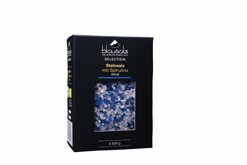 Blausalz Gourmet Blausalz - 500 g - grobes Salz zum Würzen und Verfeinern – blaues Steinsalz aus Deutschland