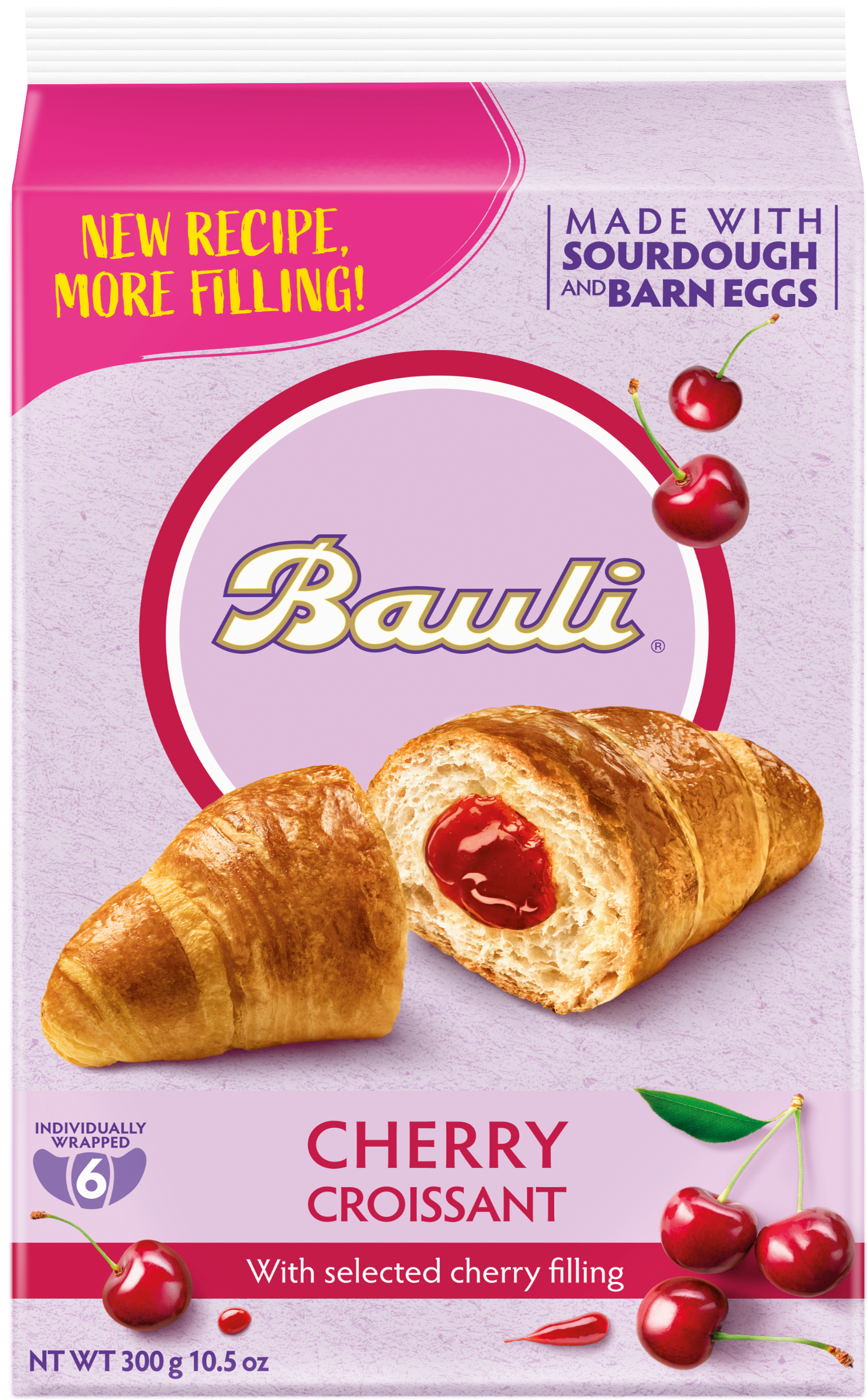 Cherry Croissant | Croissant mit Kirschcremefüllung | Bauli | 300g | aus Italien | Gebäck