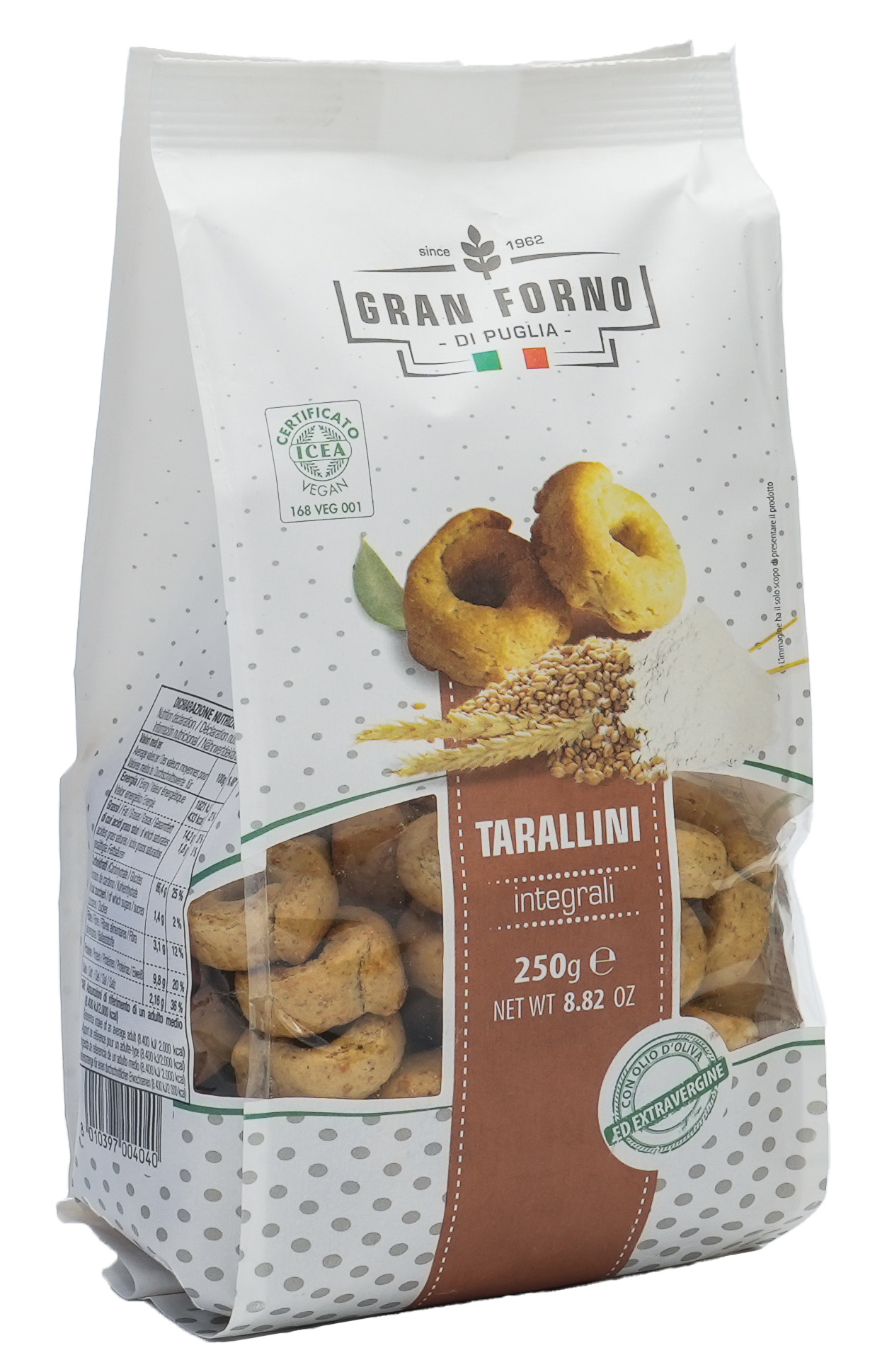 Taralli Integral | Vollkorn Taralli | TERRE DI PUGLIA | 250g| aus Italien | Vorspeisen