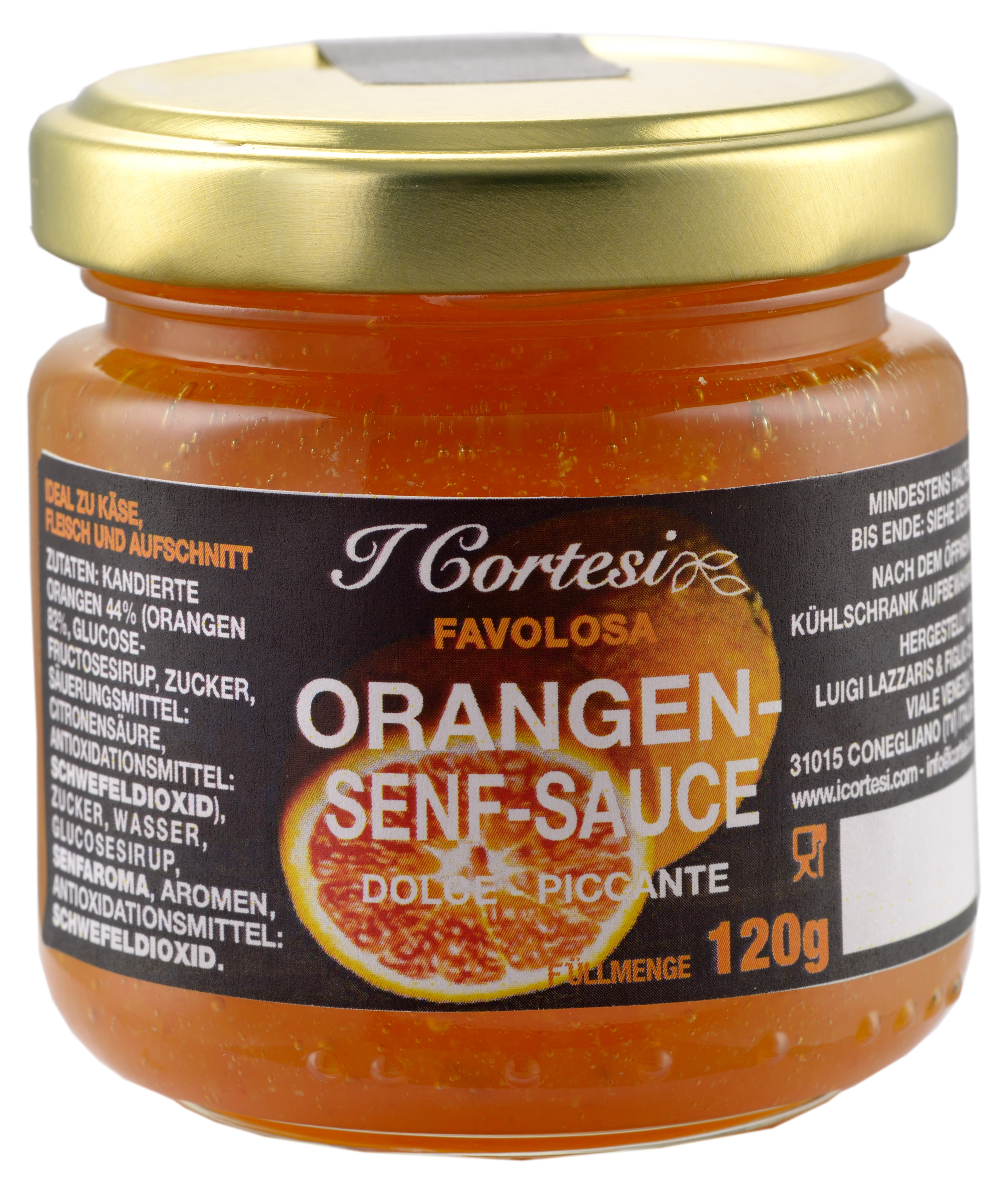 ORANGENSENFSAUCE | Senf | I CORTESI | 120g | aus Italien | Saucen und Dressings