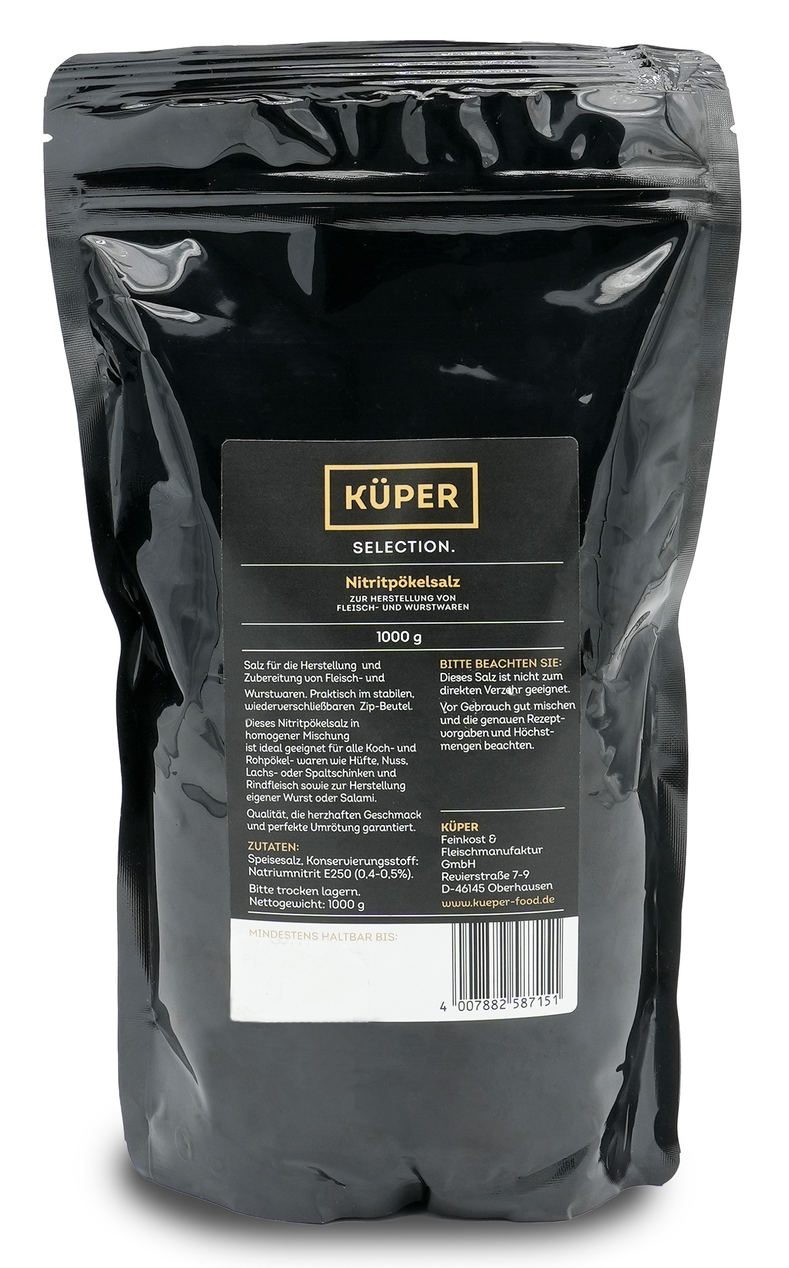 Feines Nitritpökelsalz – 1 Kg – Nitrit Salz zur Herstellung von Fleisch-, Wurst- und Pökelwaren, 0.4-0,5% Natriumnitrit Feines Nitritpökelsalz – 1 Kg – Nitrit Salz zur Herstellung von Fleisch-, Wurst- und Pökelwaren, 0.4-0,5% Natriumnitrit