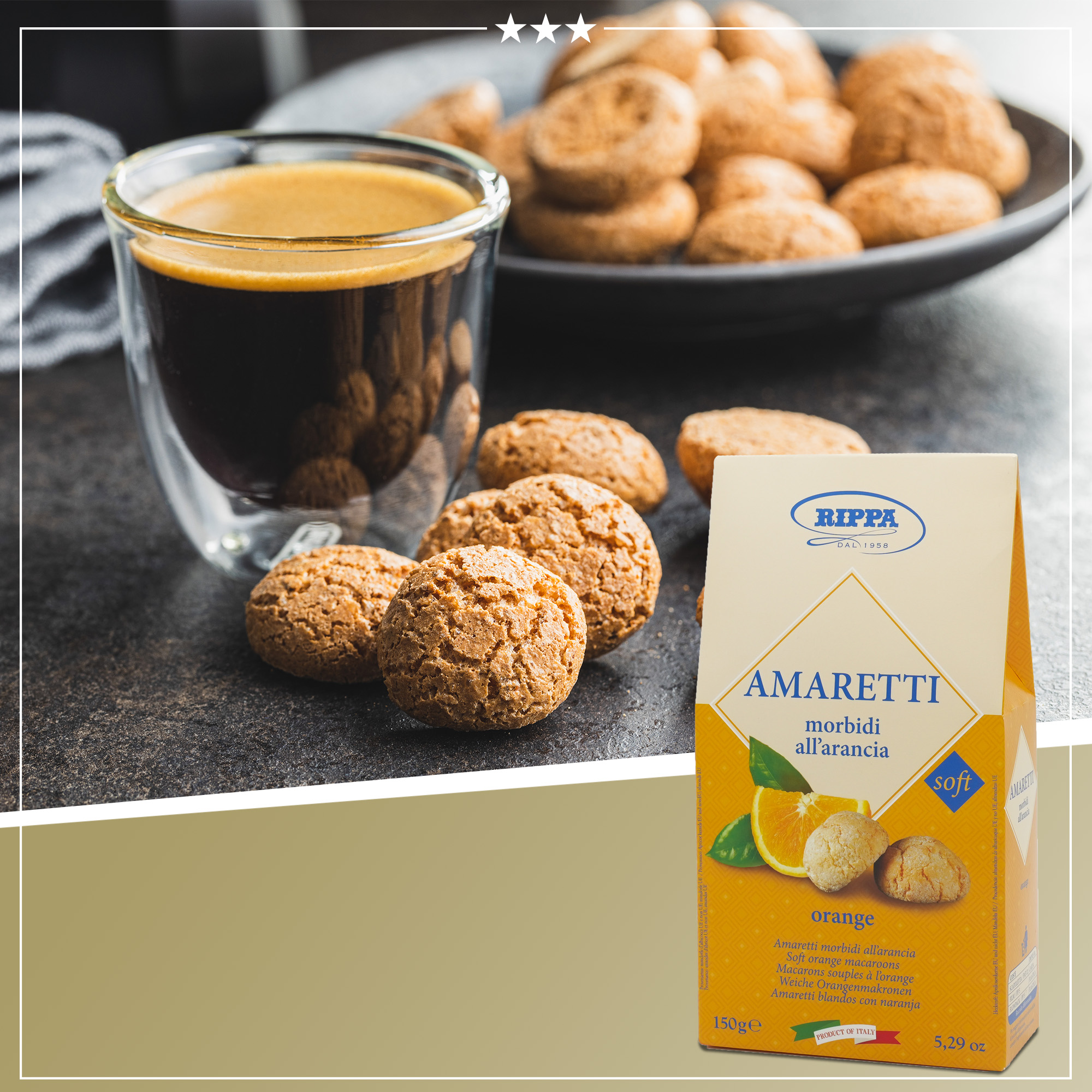 Amaretti Morbidi all’arancia | Rippa | Weiche Orangenmakronen| 150g Amaretti Morbidi all’arancia | Rippa | Weiche Orangenmakronen| 150g