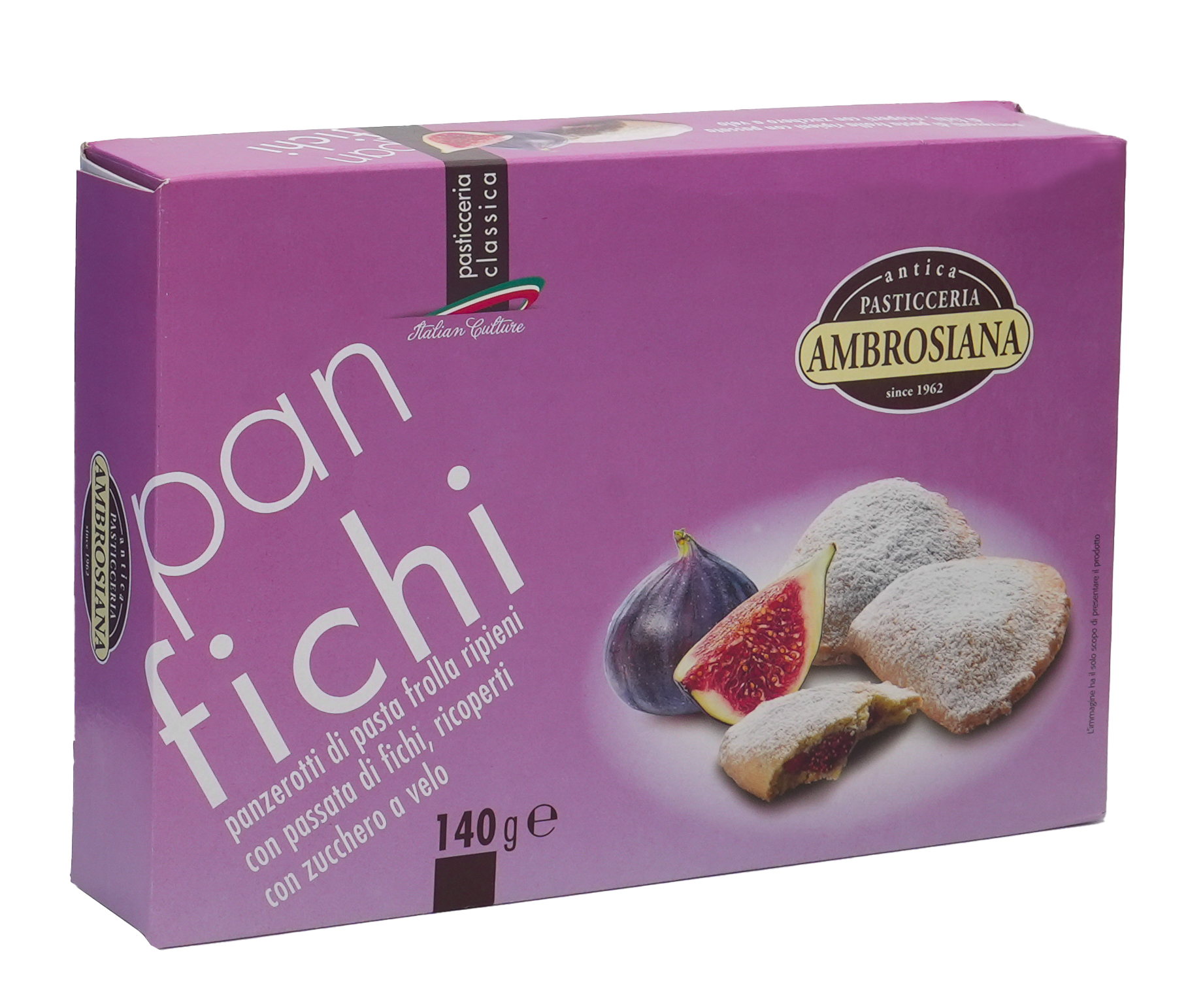 Pan Fichi | Mürbeteiggebäck mit Feigencreme | Ambrosiana | 140g | aus Italien | Gebäck