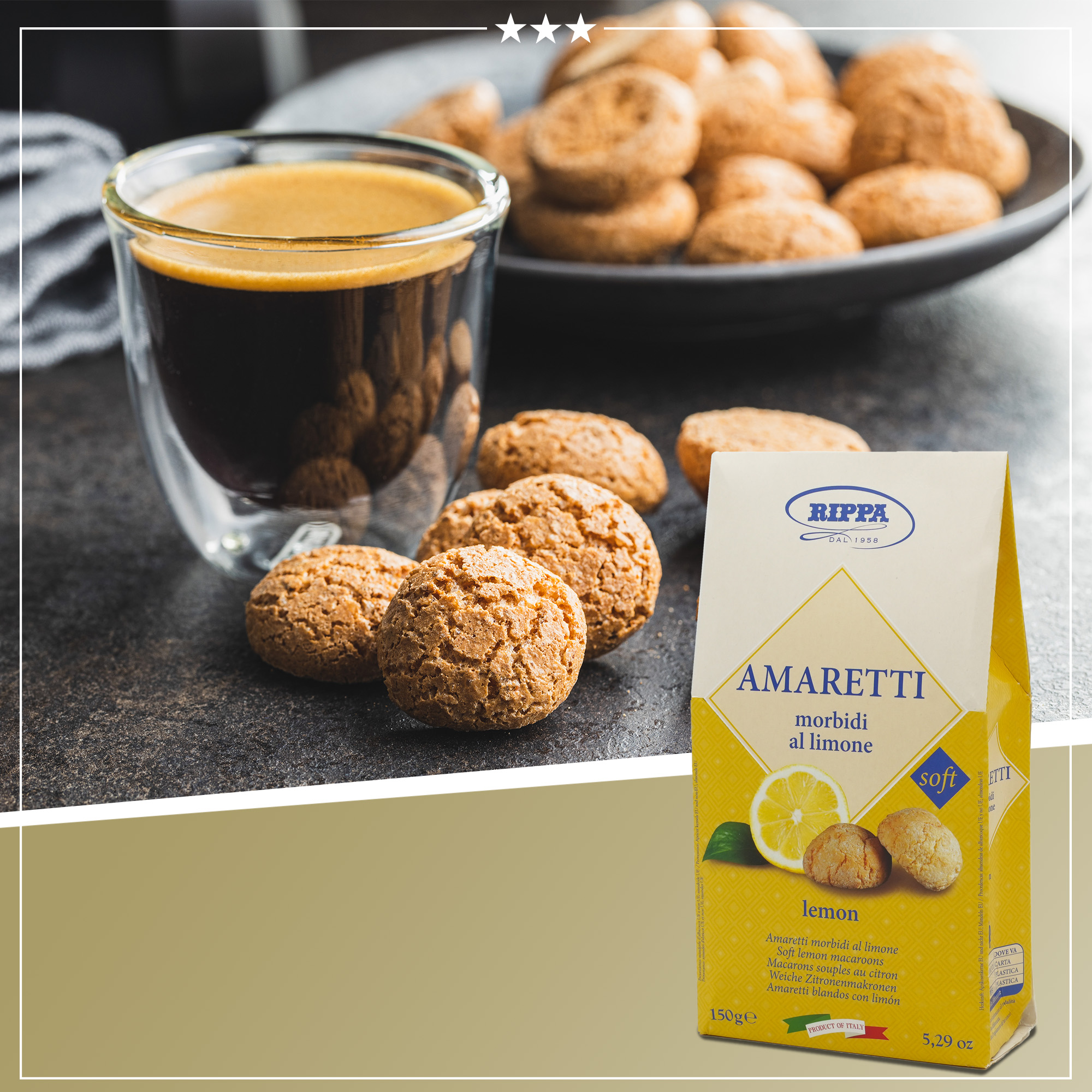 Amaretti Morbidi al limone| Rippa | Weiche Zitronenmakronen | 150g Amaretti Morbidi al limone| Rippa | Weiche Zitronenmakronen | 150g
