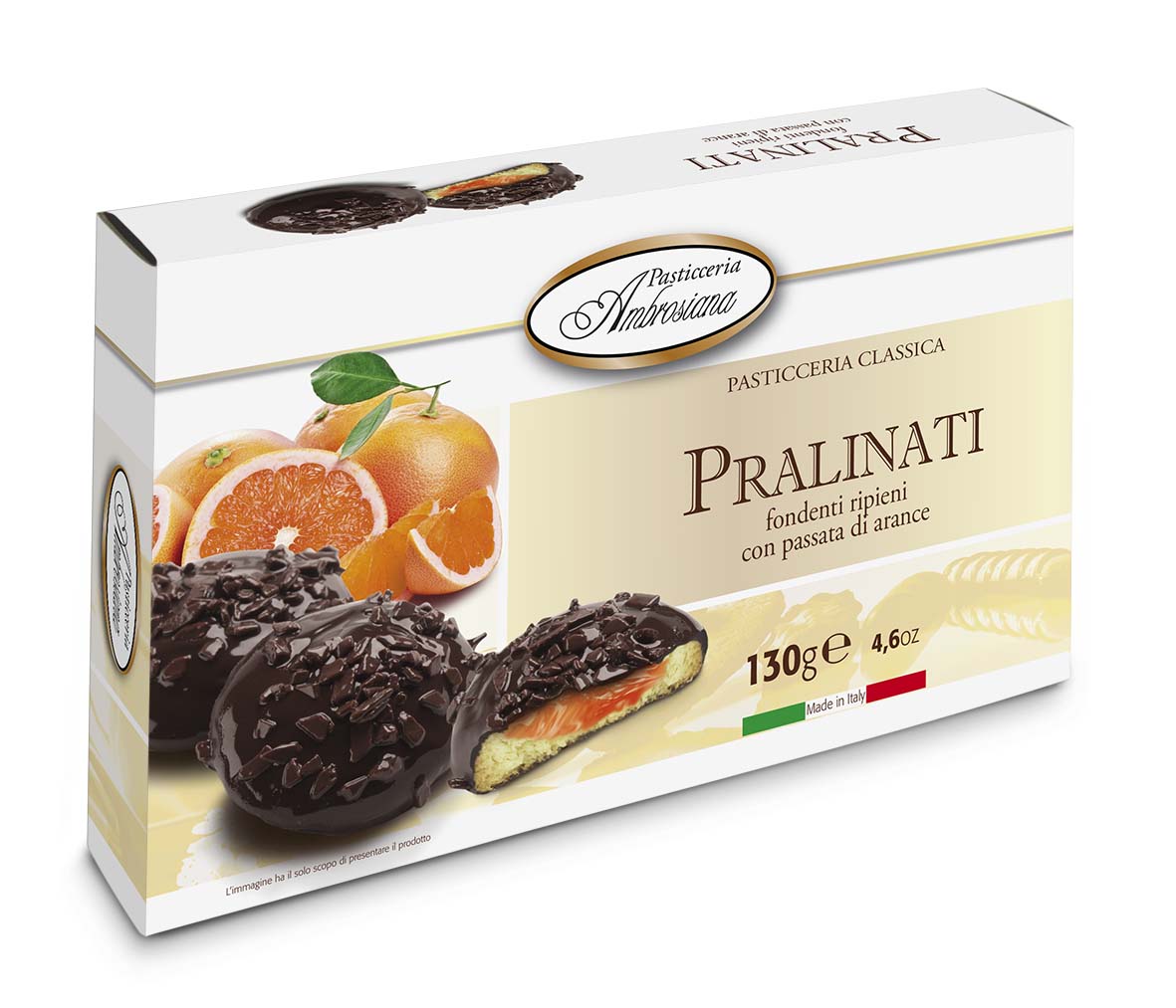 Pralinati mit Orangencreme | Ambrosiana | 130g | Italienisches Gebäck | Feinste Pasticceria