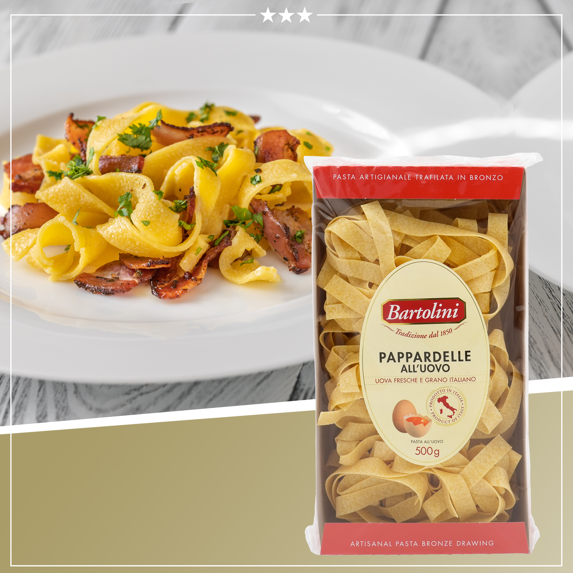 PAPPARDELLE ALL’UOVO | BARTOLINI | 500g | aus Italien | Premium Pasta PAPPARDELLE ALL’UOVO | BARTOLINI | 500g | aus Italien | Premium Pasta