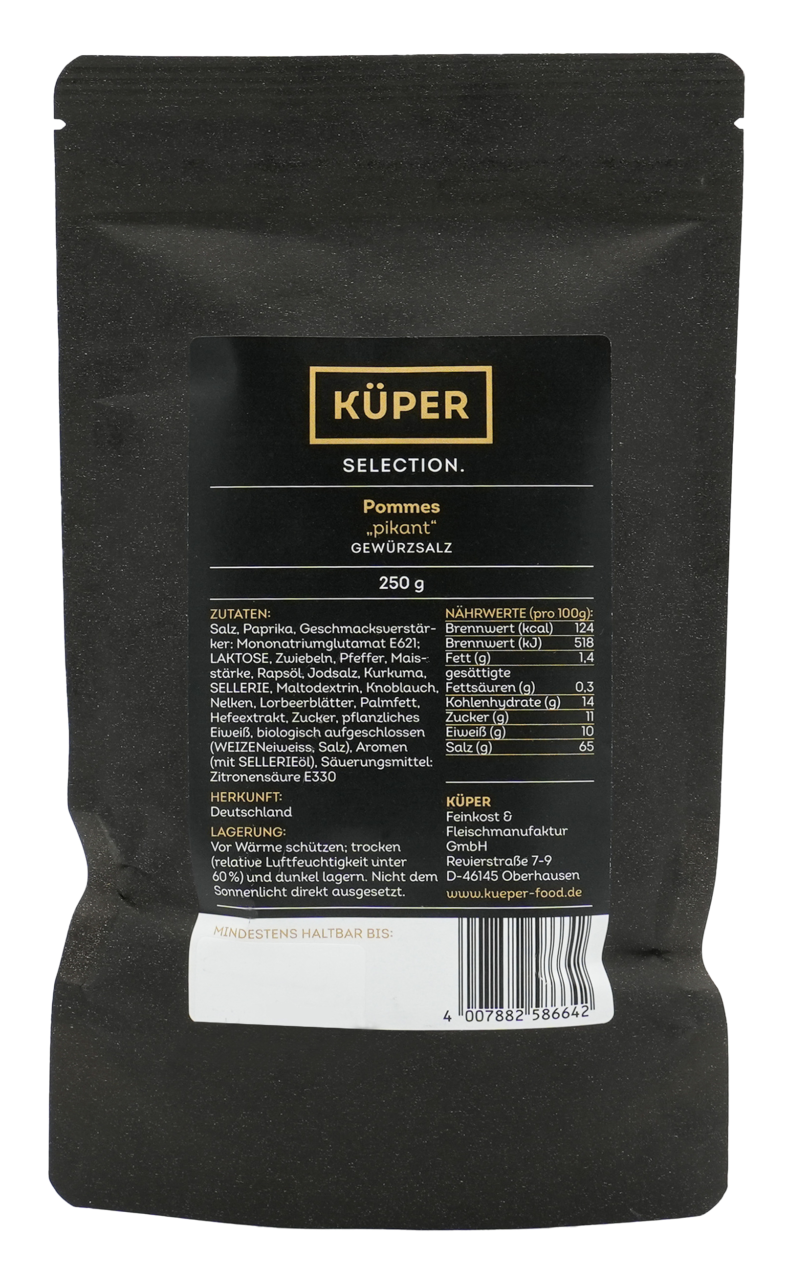 POMMES „PIKANT“ | Gewürzsalz | KÜPER SELECTION | 250g | aus Deutschland | Gewürze
