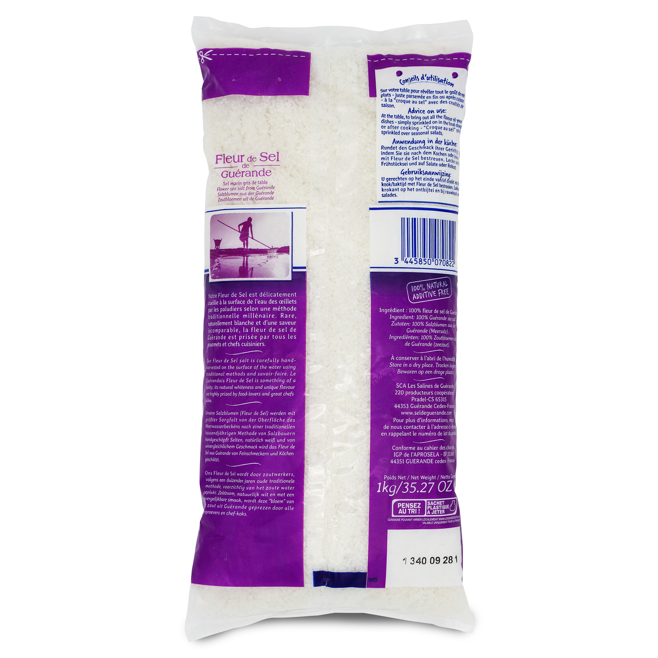 Handgeschöpftes Fleur de Sel | De Guerande | 1000g | nicht für Salzmühlen geeignet Handgeschöpftes Fleur de Sel | De Guerande | 1000g | nicht für Salzmühlen geeignet