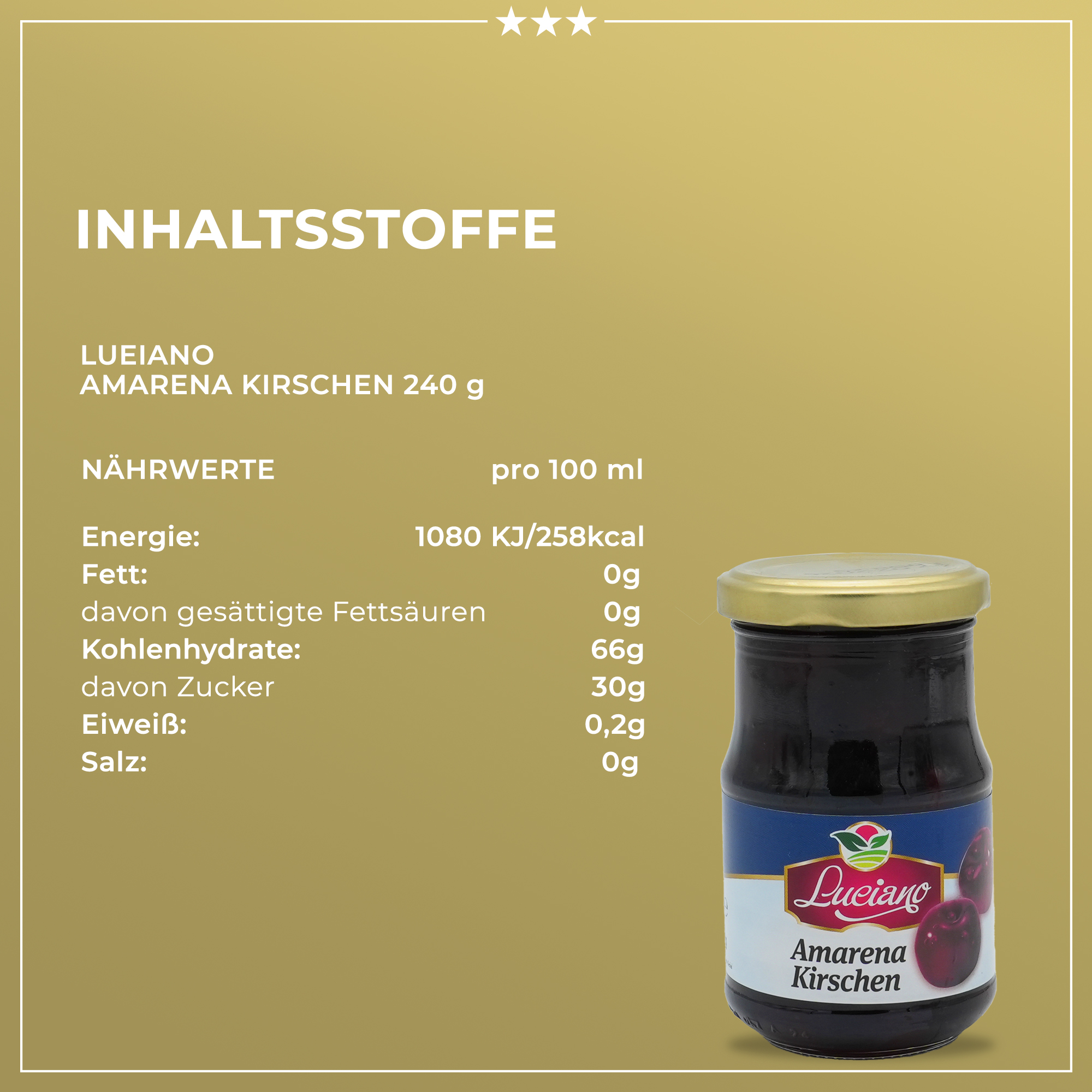 Amarena Kirschen | Amarena Kirsche entsteint und ohne Stiel | LUCIANO | 212ml | aus Italien | Früchte Amarena Kirschen | Amarena Kirsche entsteint und ohne Stiel | LUCIANO | 212ml | aus Italien | Früchte