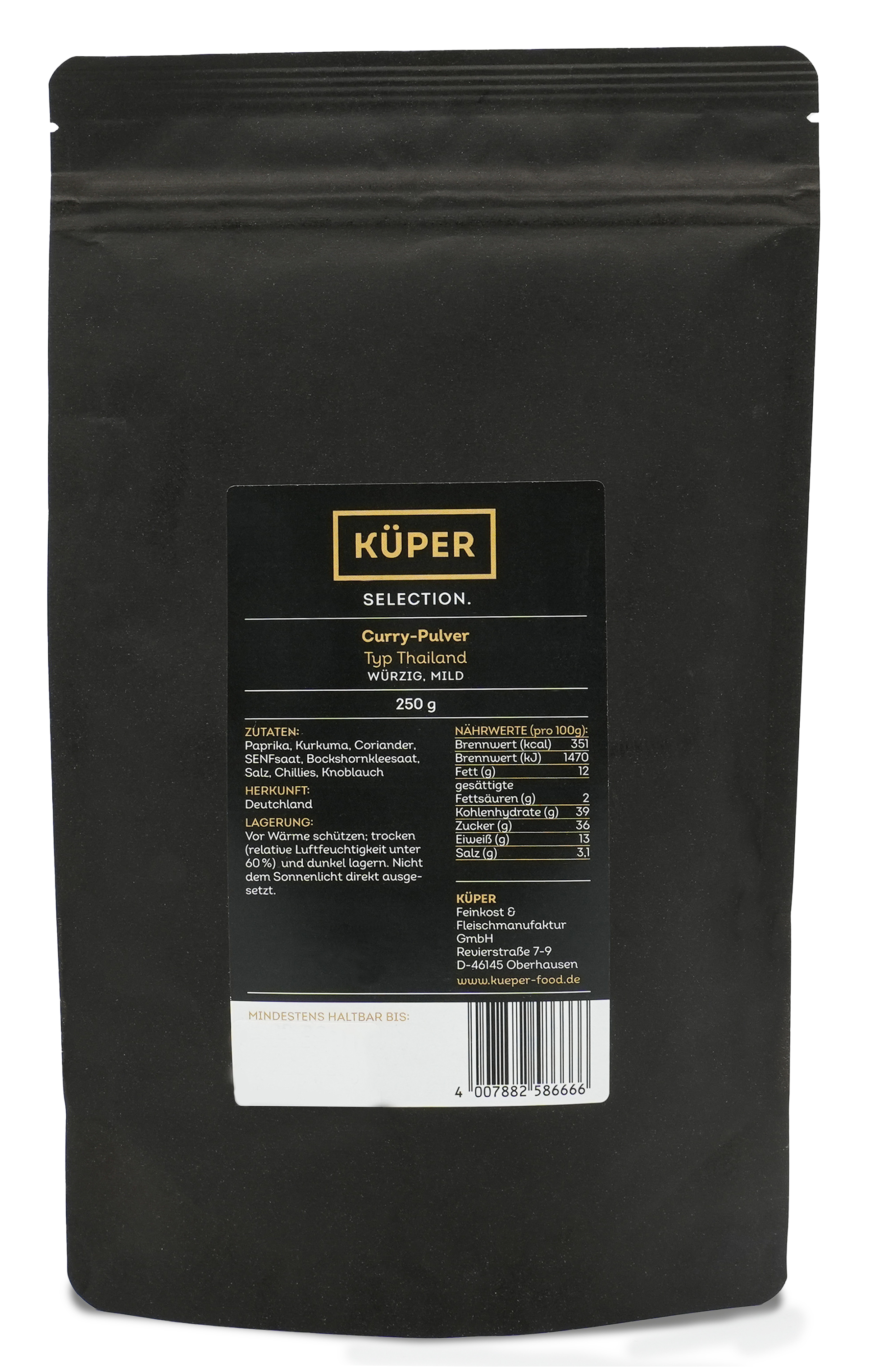 CURRY-PULVER TYP THAILAND | Gewürz | KÜPER SELECTION | 250g | aus Deutschland | Gewürze