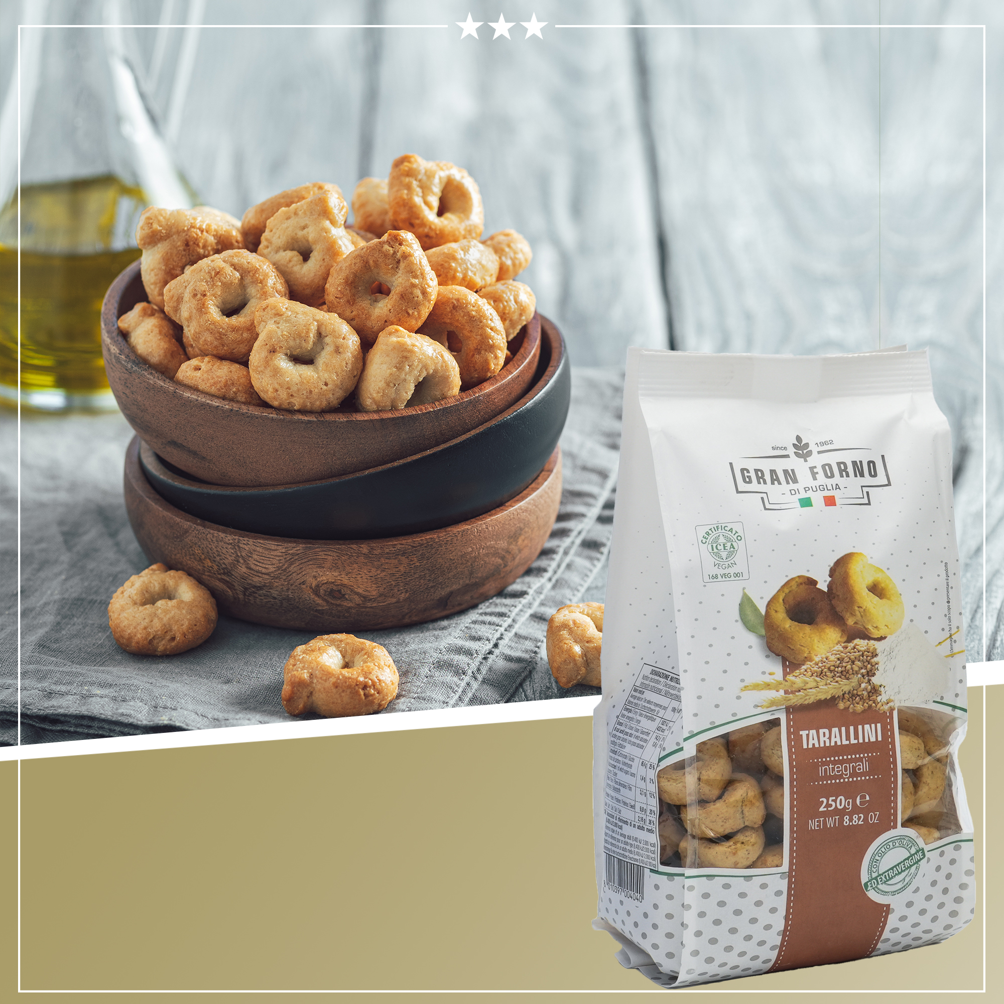 Taralli Integral | Vollkorn Taralli | TERRE DI PUGLIA | 250g| aus Italien | Vorspeisen Taralli Integral | Vollkorn Taralli | TERRE DI PUGLIA | 250g| aus Italien | Vorspeisen