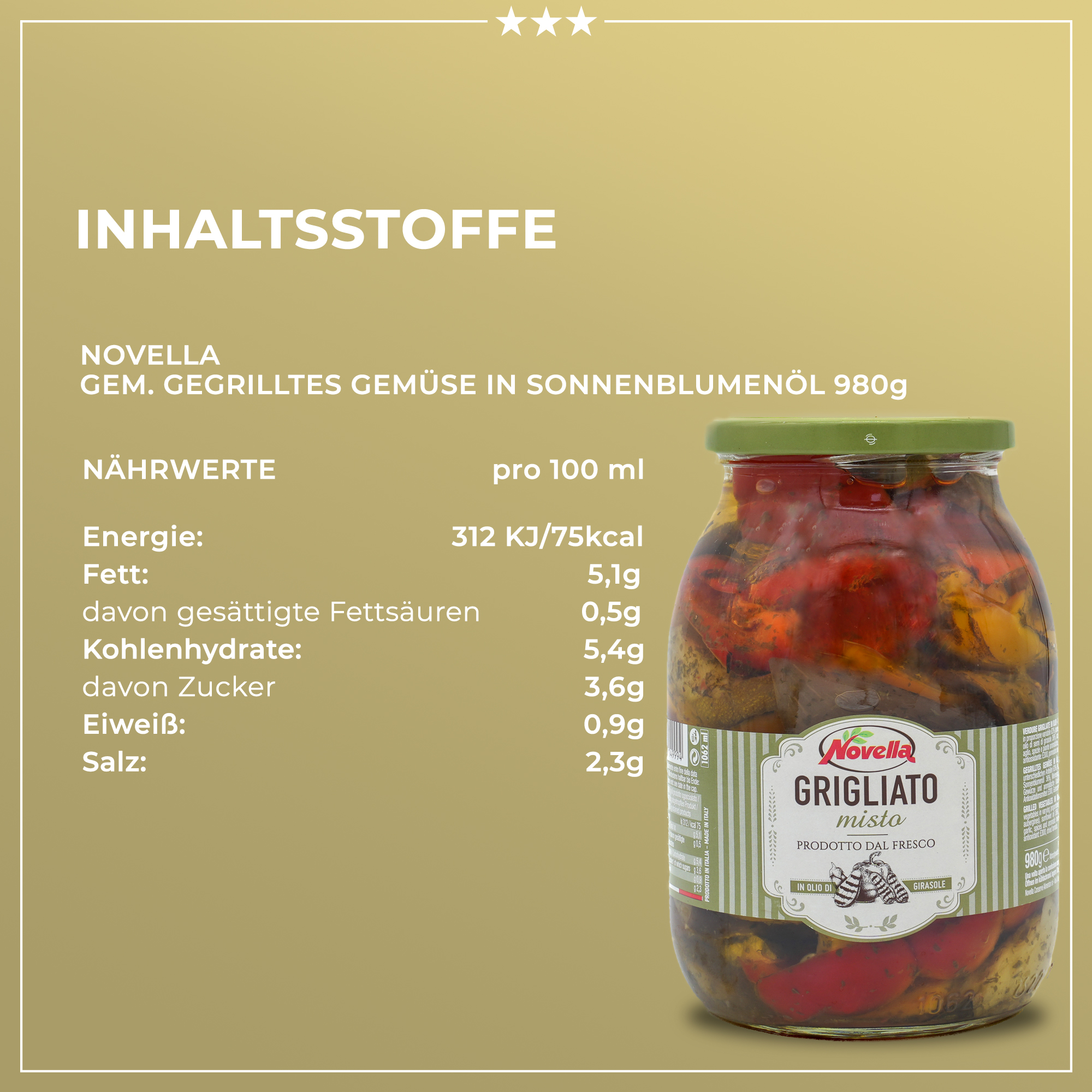 Antipastiauswahl - 6 Gläser - Kirschpaprika mit Thunfischfüllung + Hausgemachte Artischockenherzen + Borettane Zwiebeln + Gegrilltes gemischtes Gemüse + Grüne Oliven Gigant + Gegrillte Champignons