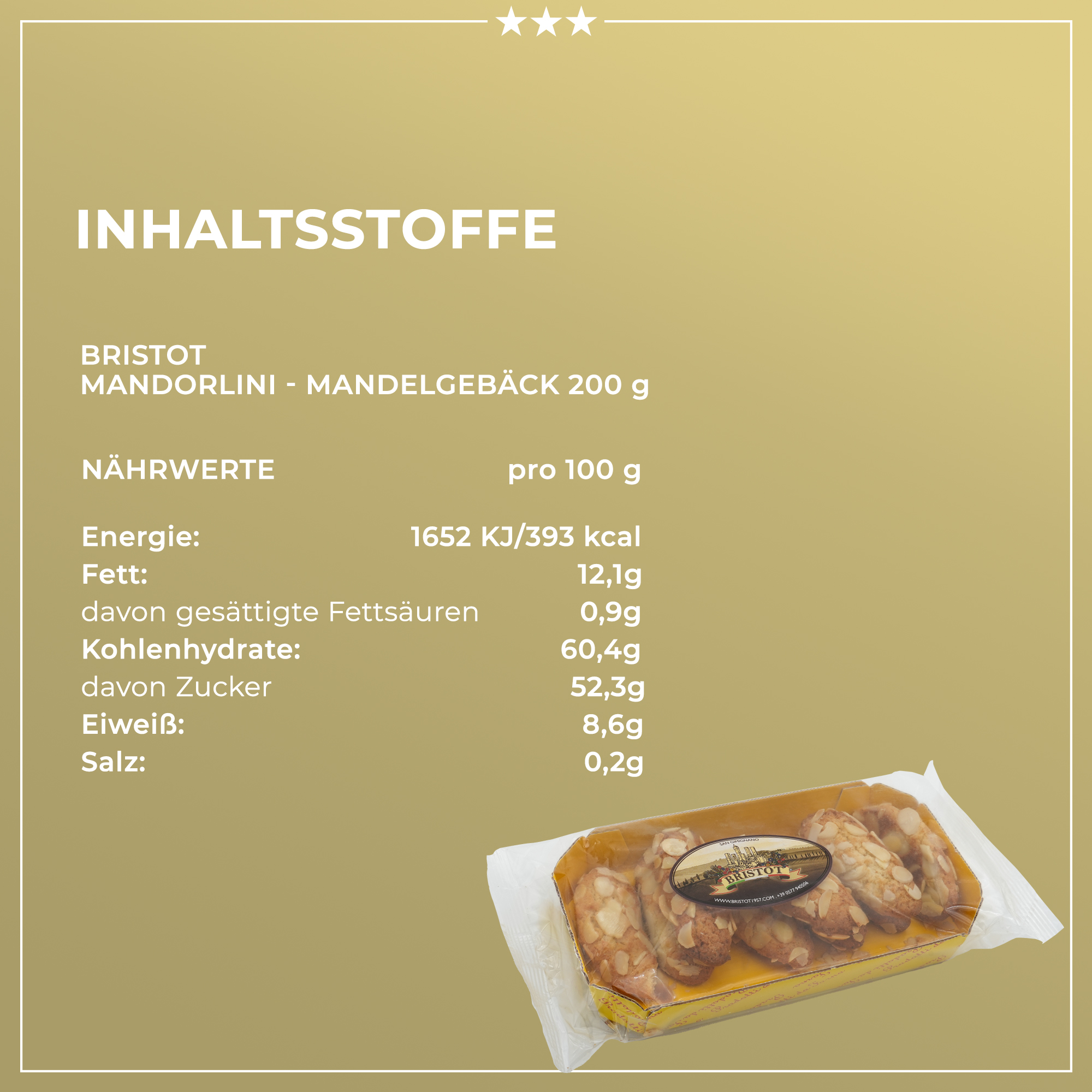 MANDORLINI | Mandelgebäck | BRISTOT | 200g | aus Italien | Gebäck MANDORLINI | Mandelgebäck | BRISTOT | 200g | aus Italien | Gebäck