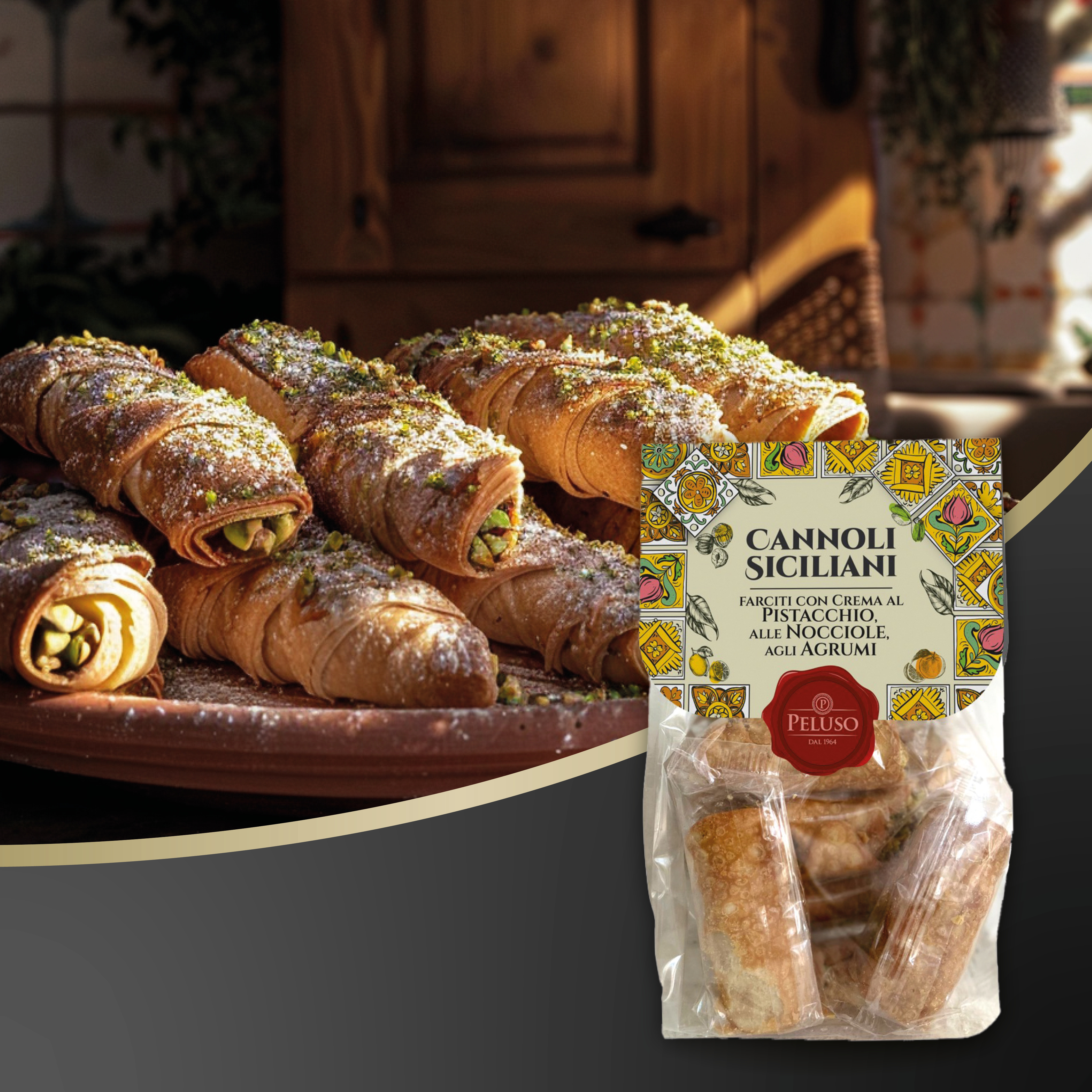 Cannoli al Pistacchio | Peluso | 200g | Italienisches Gebäck | Gefüllte Cannoli mit Pistaziencreme