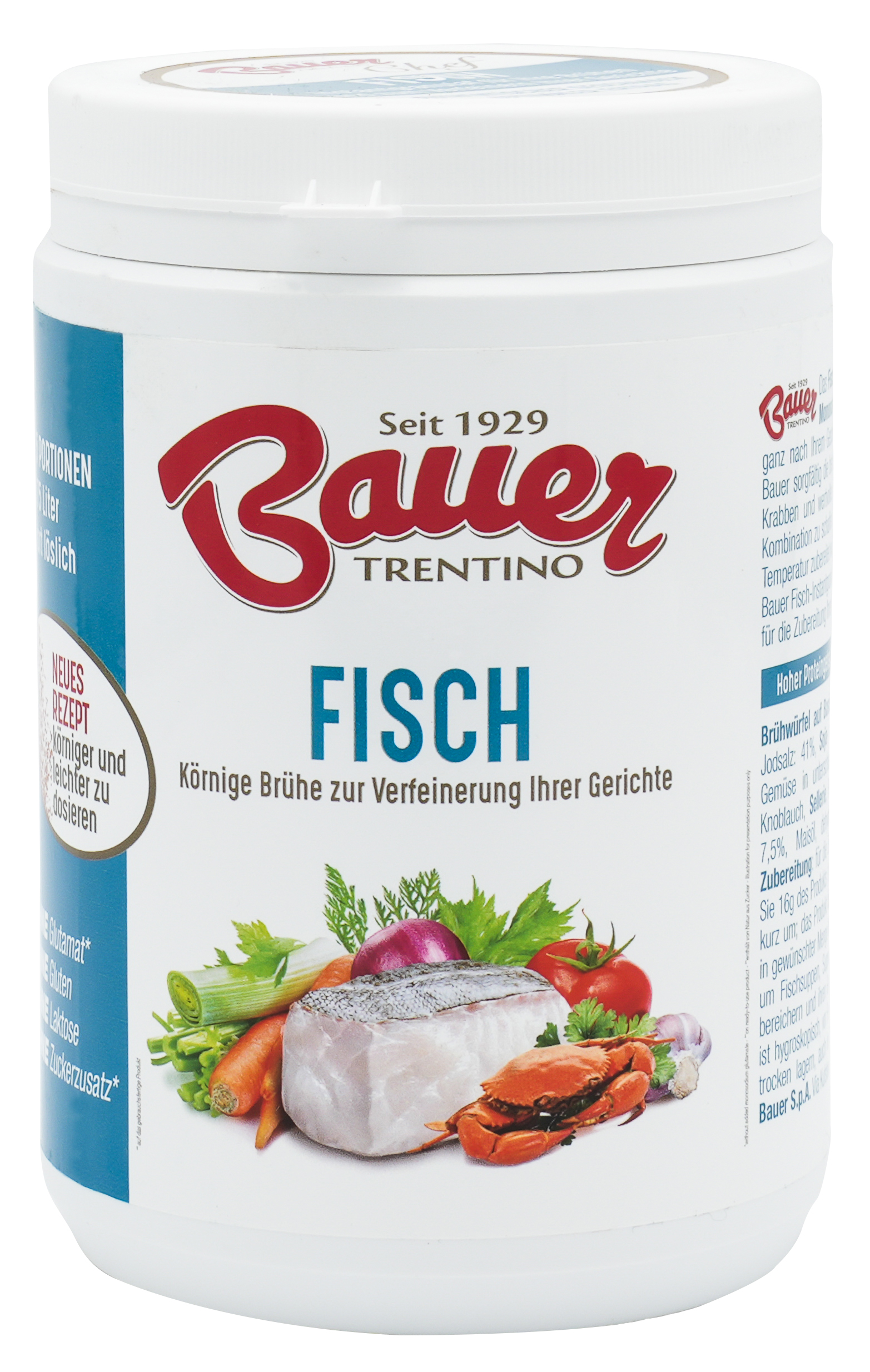 Fisch Instant-Granulat | Für Brühen und zum Verfeinern von Gerichten | Bauer | Aus pflanzlichem Proteinextrakt