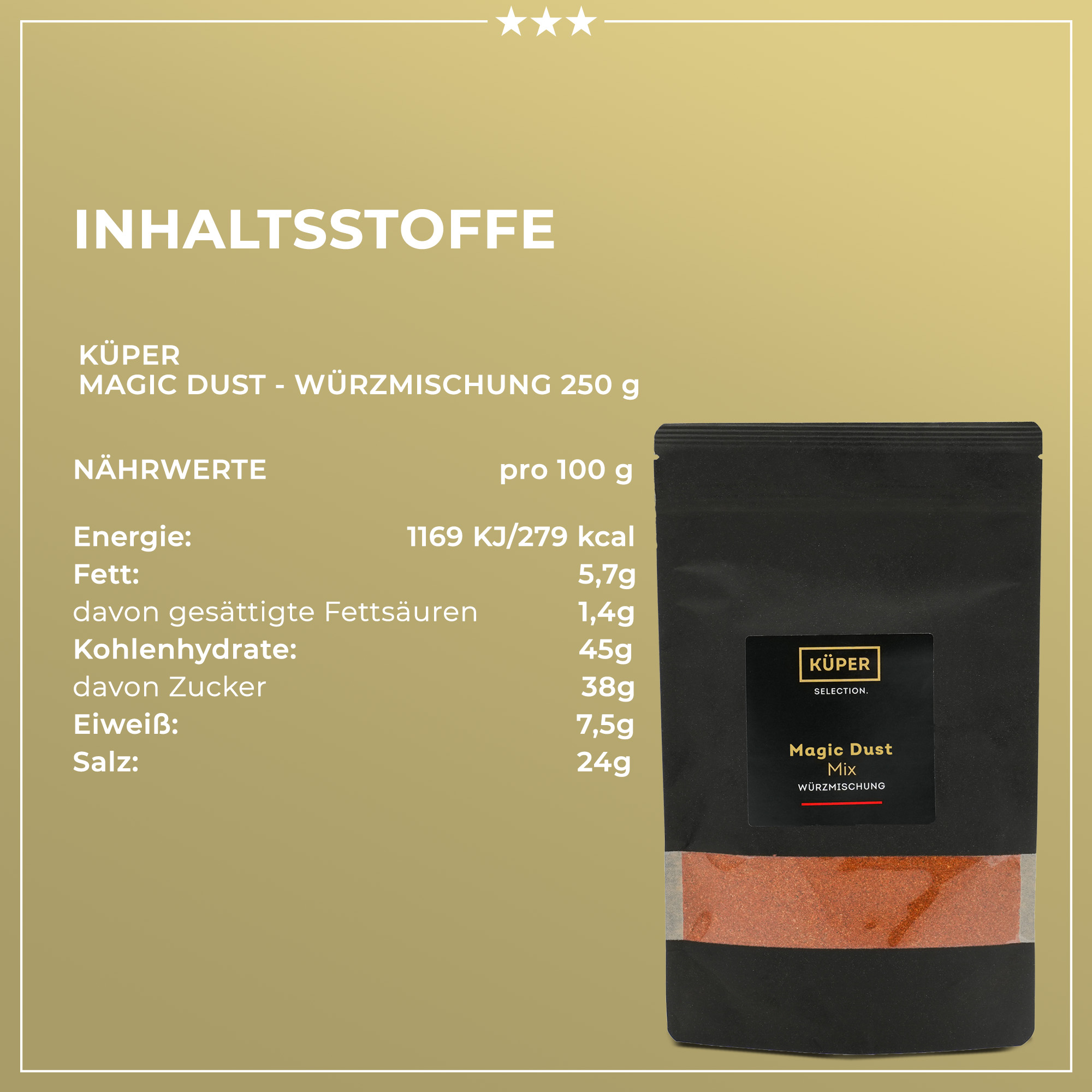 MAGIC DUST | Würzmischung | KÜPER SELECTION | 250g | aus Deutschland | Gewürze