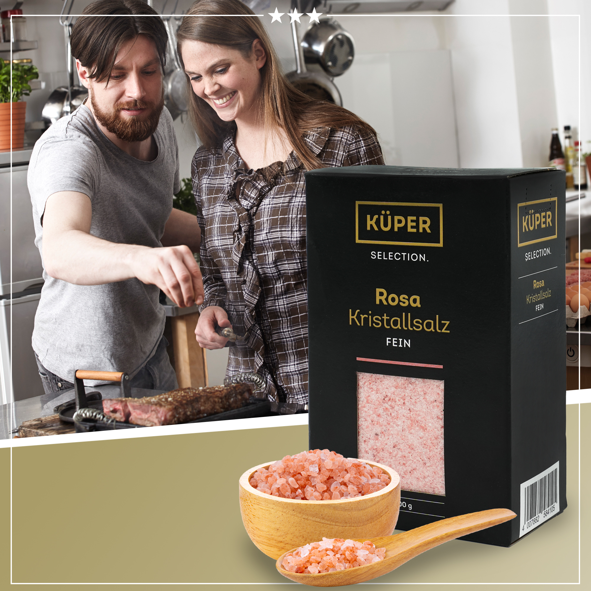 Rosa Kristallsalz fein | Küper Selection | 1000g | 100% natürlich | zum Würzen und Verfeinern von Gerichten Rosa Kristallsalz fein | Küper Selection | 1000g | 100% natürlich | zum Würzen und Verfeinern von Gerichten