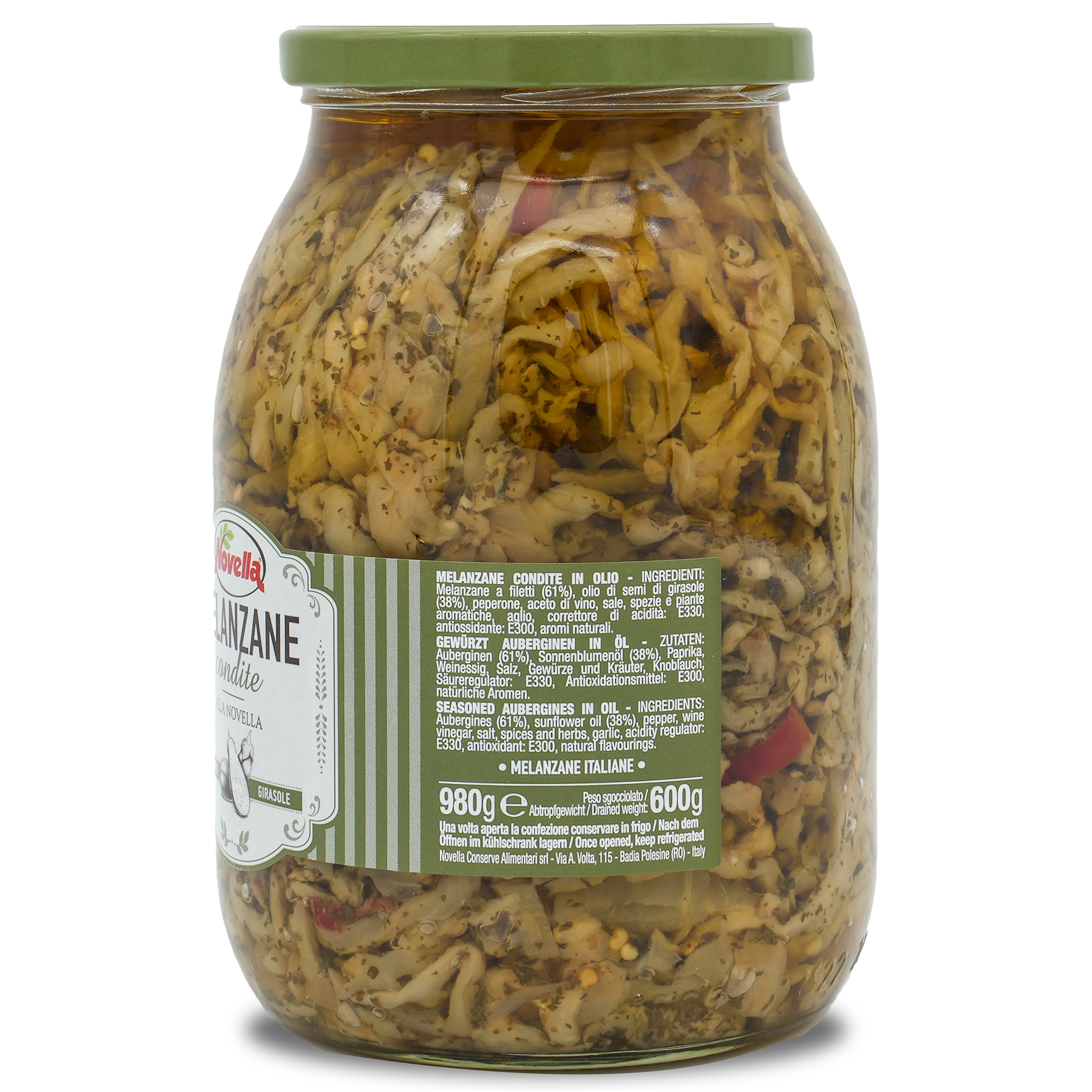 Auberginen in Öl | Novella | Melanzane condite | 600g | aus Italien Auberginen in Öl | Novella | Melanzane condite | 600g | aus Italien