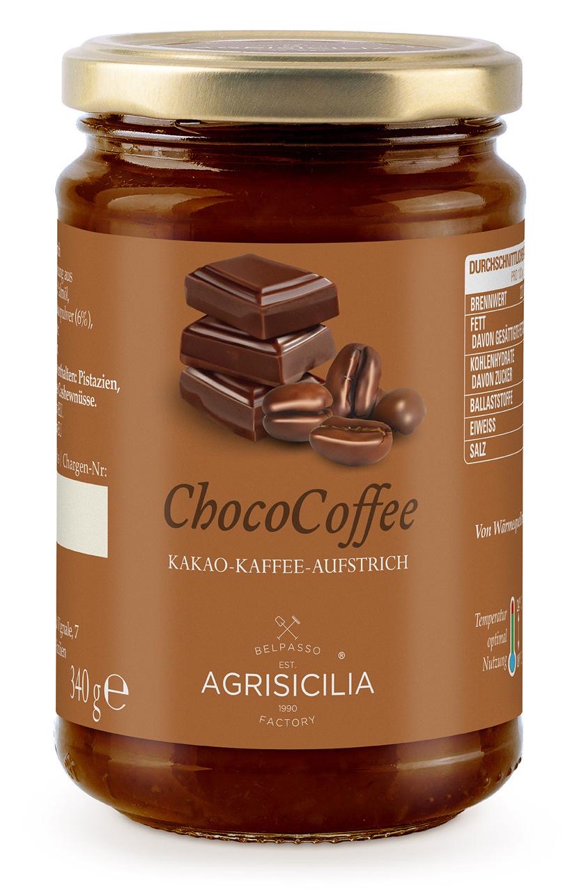 Agrisicilia - Chococoffee 340g – Kaffeecreme mit Schokolade – Brotaufstrich aus Sizilien – Süßer Aufstrich für Frühstück & Dessert