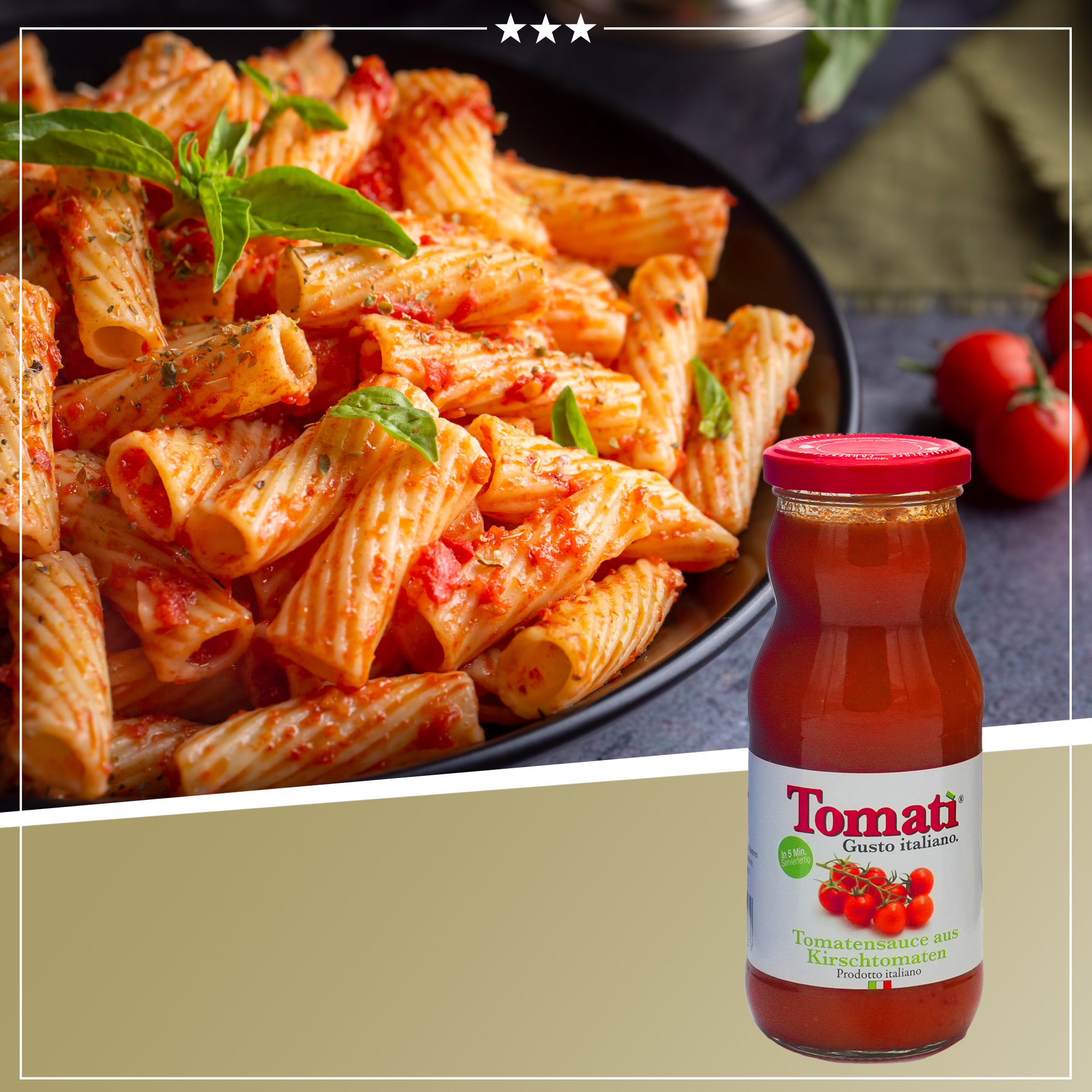 Tomati - Tomatensauce 350g - aus sonnengereiften italienischen Kirschtomaten - ideal für Pizza und Pasta