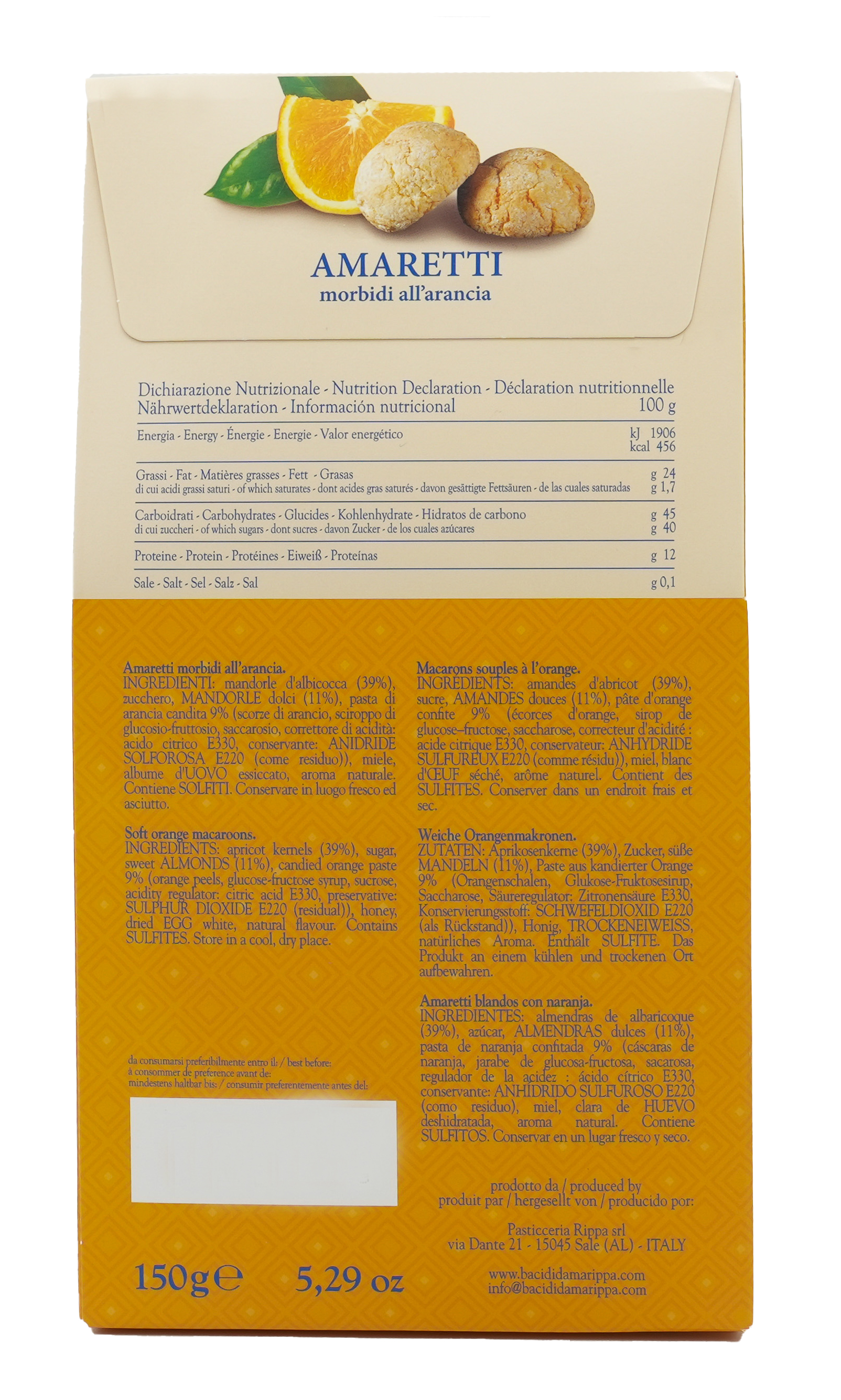 Amaretti Morbidi all’arancia | Rippa | Weiche Orangenmakronen| 150g Amaretti Morbidi all’arancia | Rippa | Weiche Orangenmakronen| 150g
