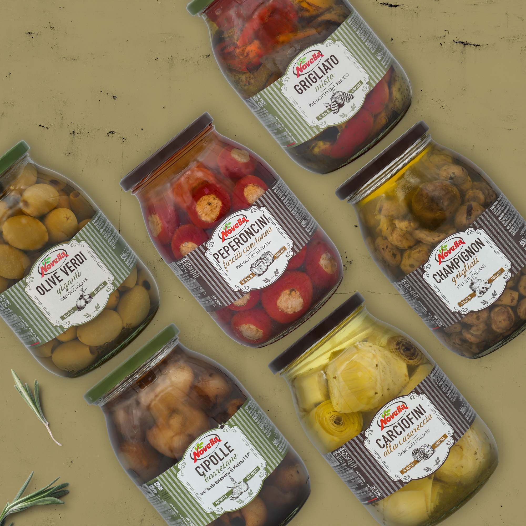 Antipastiauswahl - 6 Gläser - Kirschpaprika mit Thunfischfüllung + Hausgemachte Artischockenherzen + Borettane Zwiebeln + Gegrilltes gemischtes Gemüse + Grüne Oliven Gigant + Gegrillte Champignons Antipastiauswahl - 6 Gläser - Kirschpaprika mit Thunfischfüllung + Hausgemachte Artischockenherzen + Borettane Zwiebeln + Gegrilltes gemischtes Gemüse + Grüne Oliven Gigant + Gegrillte Champignons