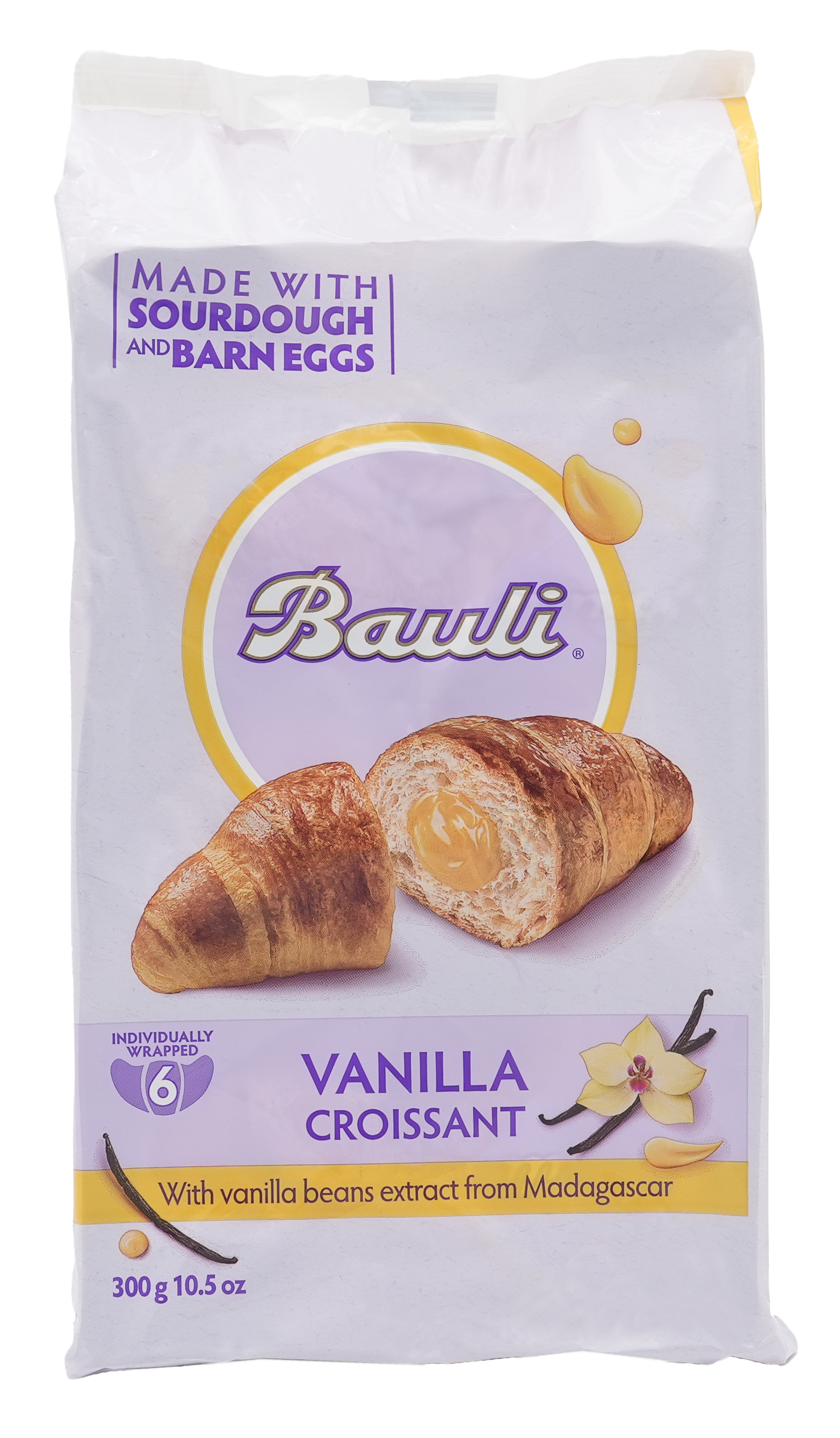 Vanilla Croissant | Croissant mit Vanillecremefüllung | BAULI | 300g | aus Italien | Gebäck