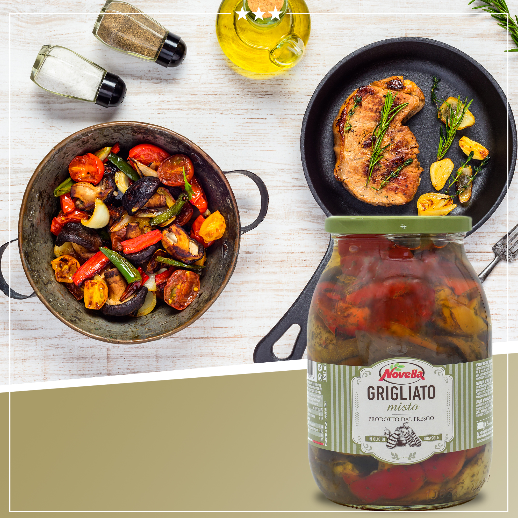 Antipastiauswahl - 6 Gläser - Kirschpaprika mit Thunfischfüllung + Hausgemachte Artischockenherzen + Borettane Zwiebeln + Gegrilltes gemischtes Gemüse + Grüne Oliven Gigant + Gegrillte Champignons Antipastiauswahl - 6 Gläser - Kirschpaprika mit Thunfischfüllung + Hausgemachte Artischockenherzen + Borettane Zwiebeln + Gegrilltes gemischtes Gemüse + Grüne Oliven Gigant + Gegrillte Champignons