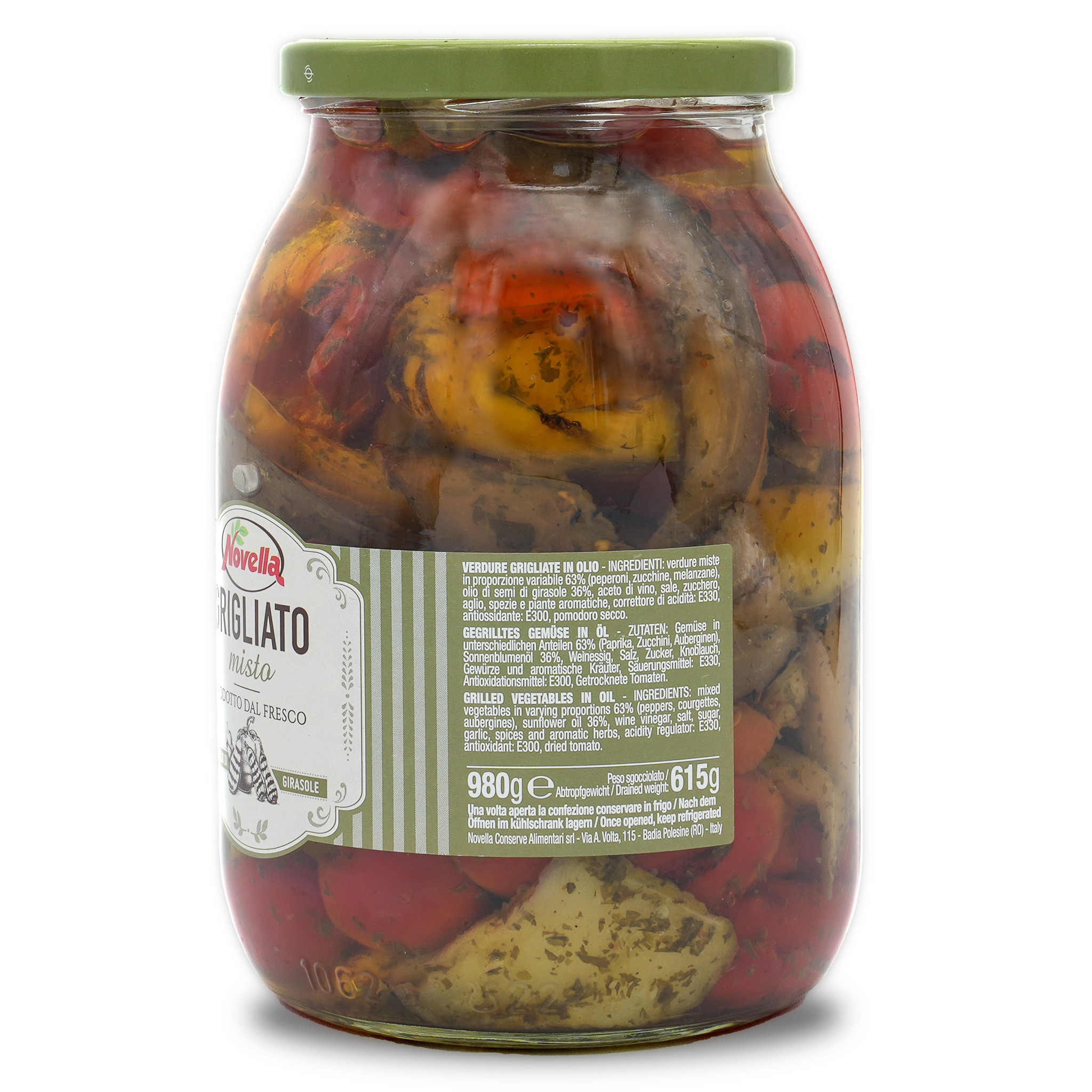 Gegrilltes gemischtes Gemüse | Novella | in Sonnenblumenöl | Grigliato misto | 615g | aus Italien Gegrilltes gemischtes Gemüse | Novella | in Sonnenblumenöl | Grigliato misto | 615g | aus Italien