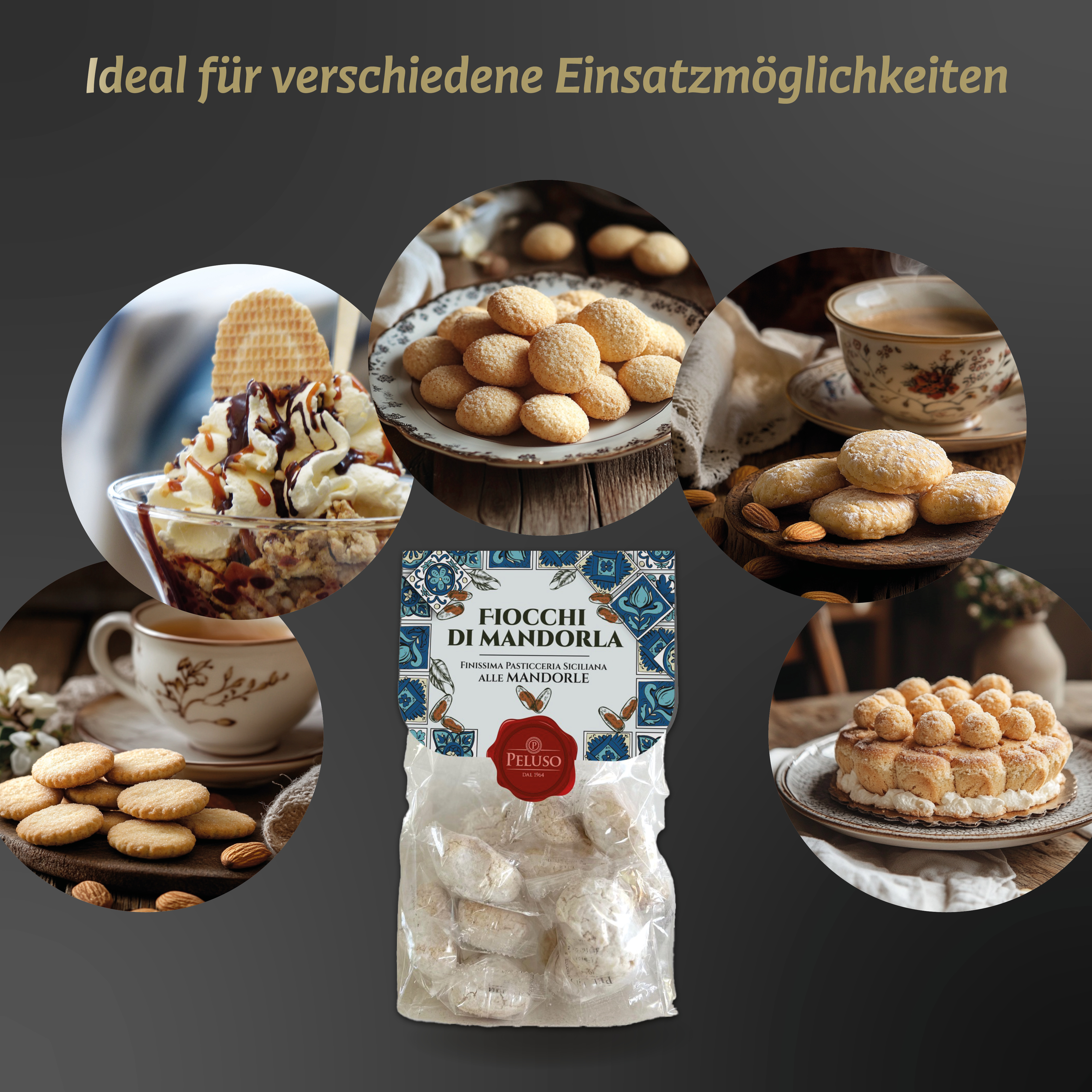 Fiocchi di Mandorle | Peluso | 200g | Italienisches Gebäck | Mandelgebäck aus Sizilien