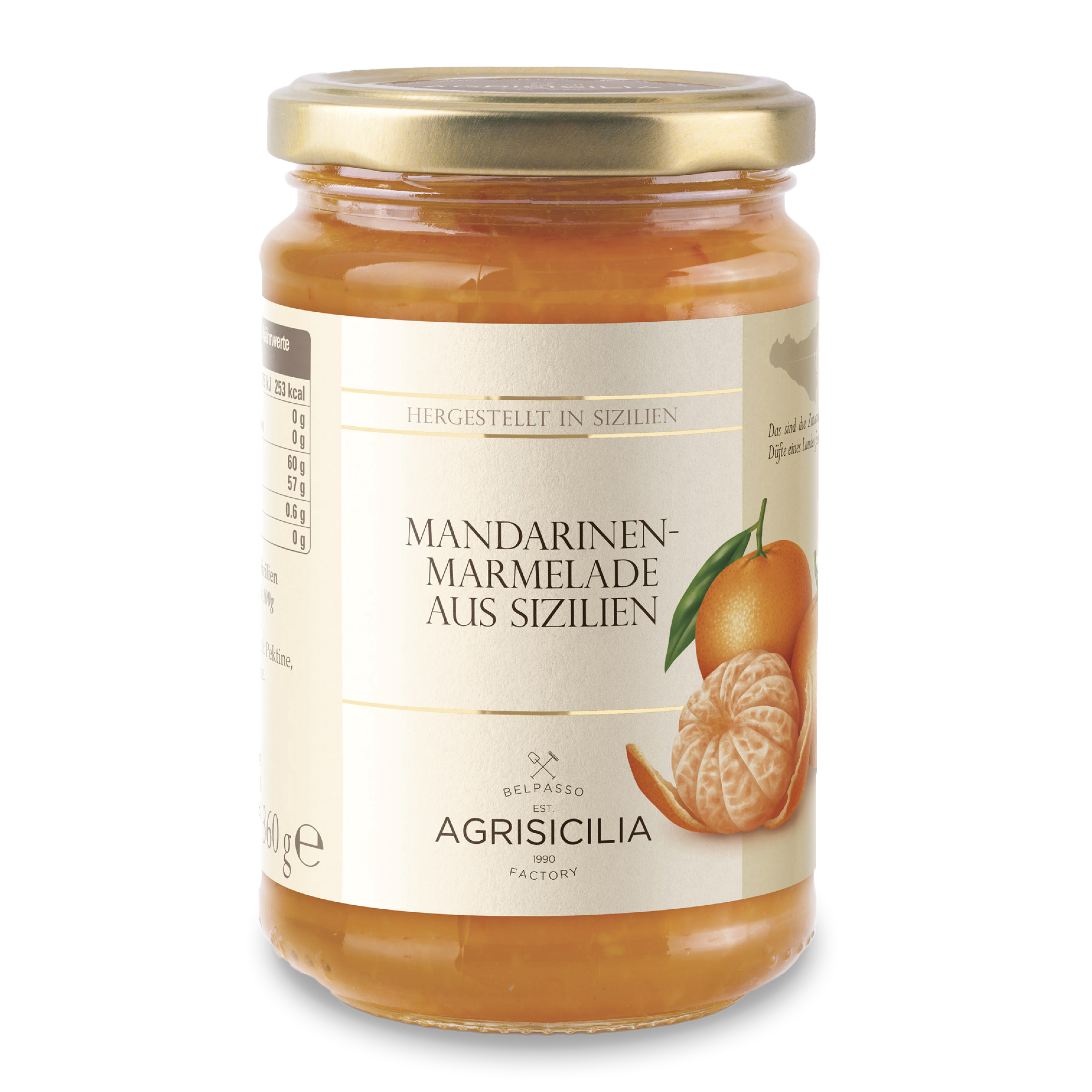 Agrisicilia - Mandarinen Marmelade 360g – Brotaufstrich aus Sizilien – Konfitüre fürs Frühstück zum Brötchen oder Brot