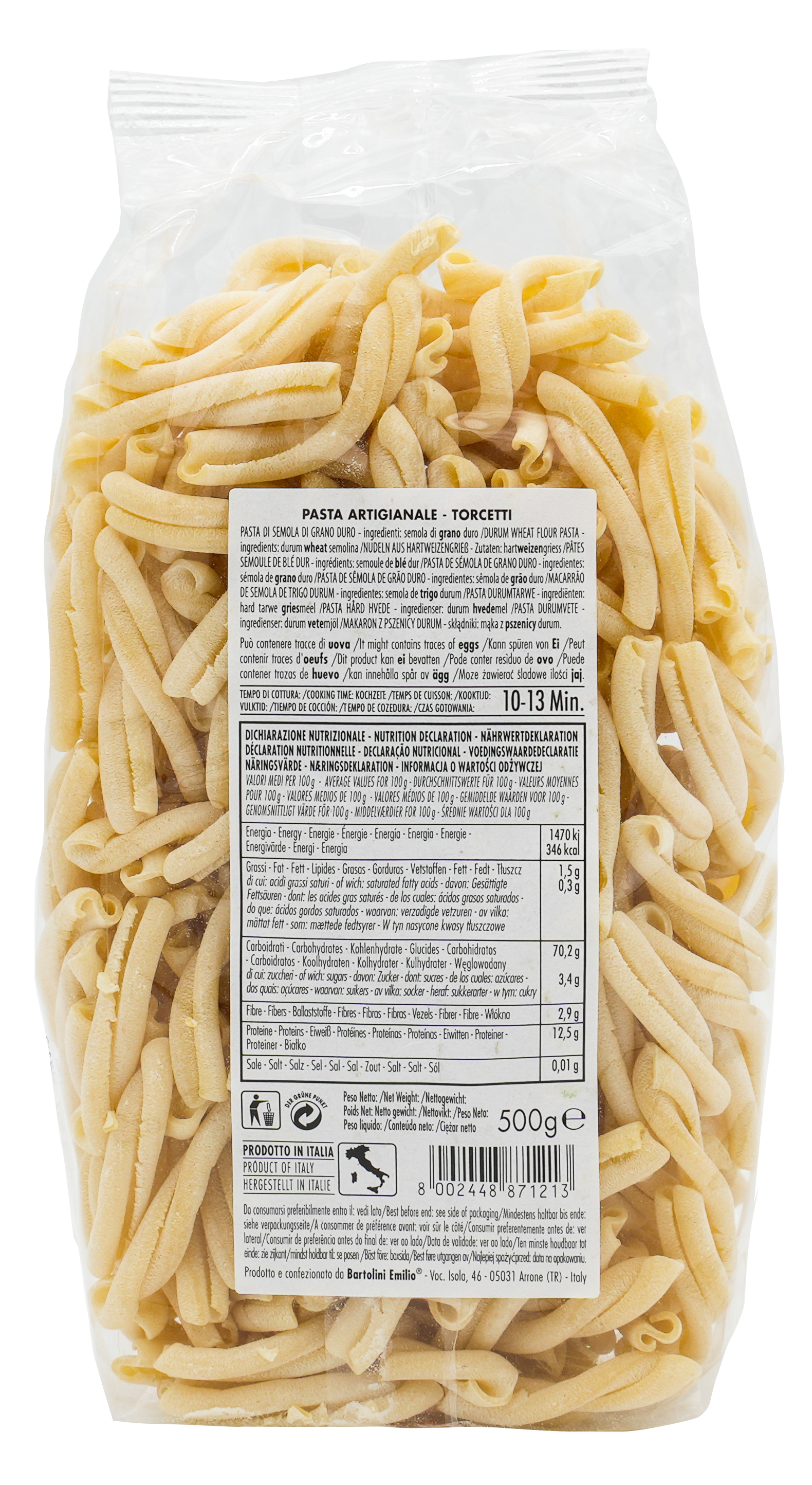 TORCETTI | BARTOLINI | 500g | aus Italien | Premium Pasta TORCETTI | BARTOLINI | 500g | aus Italien | Premium Pasta