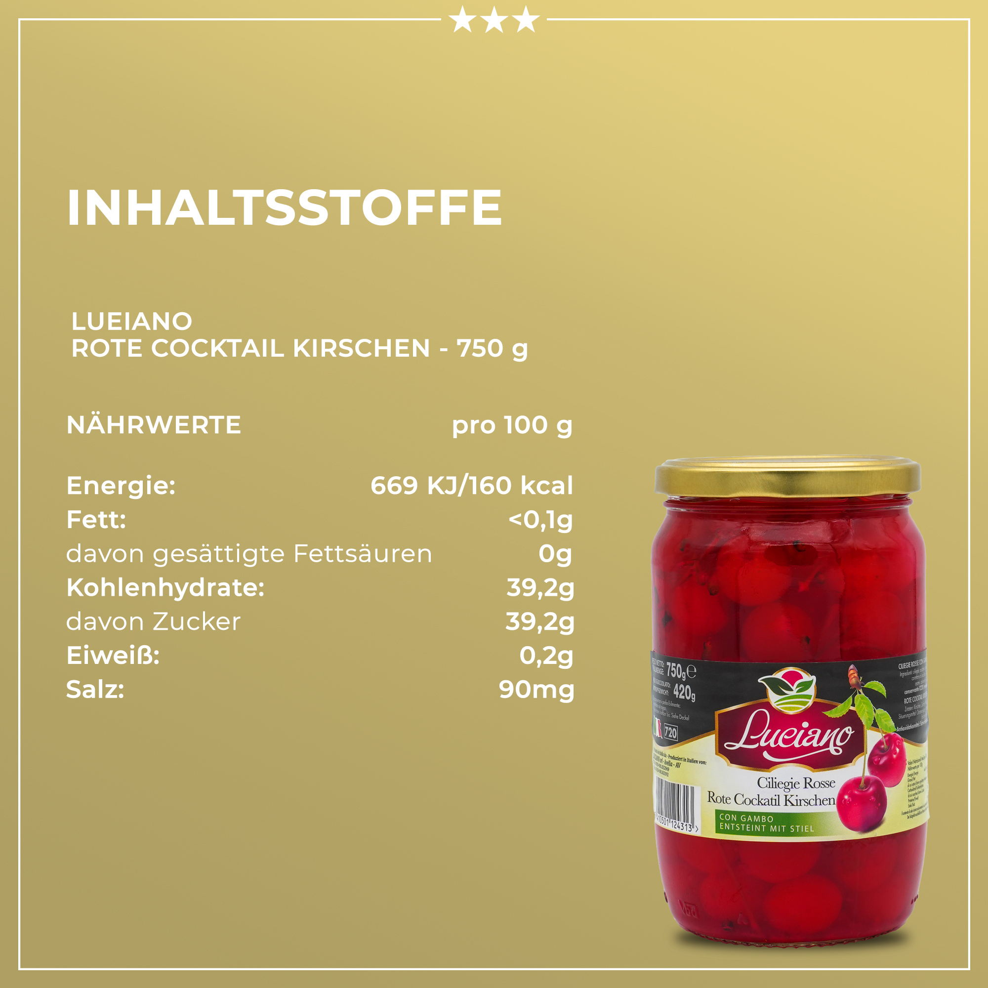CILIEGIE ROSSE | Rote Cocktail Kirschen entsteint und mit Stiel | LUCIANO | 720ml | aus Italien | Früchte CILIEGIE ROSSE | Rote Cocktail Kirschen entsteint und mit Stiel | LUCIANO | 720ml | aus Italien | Früchte