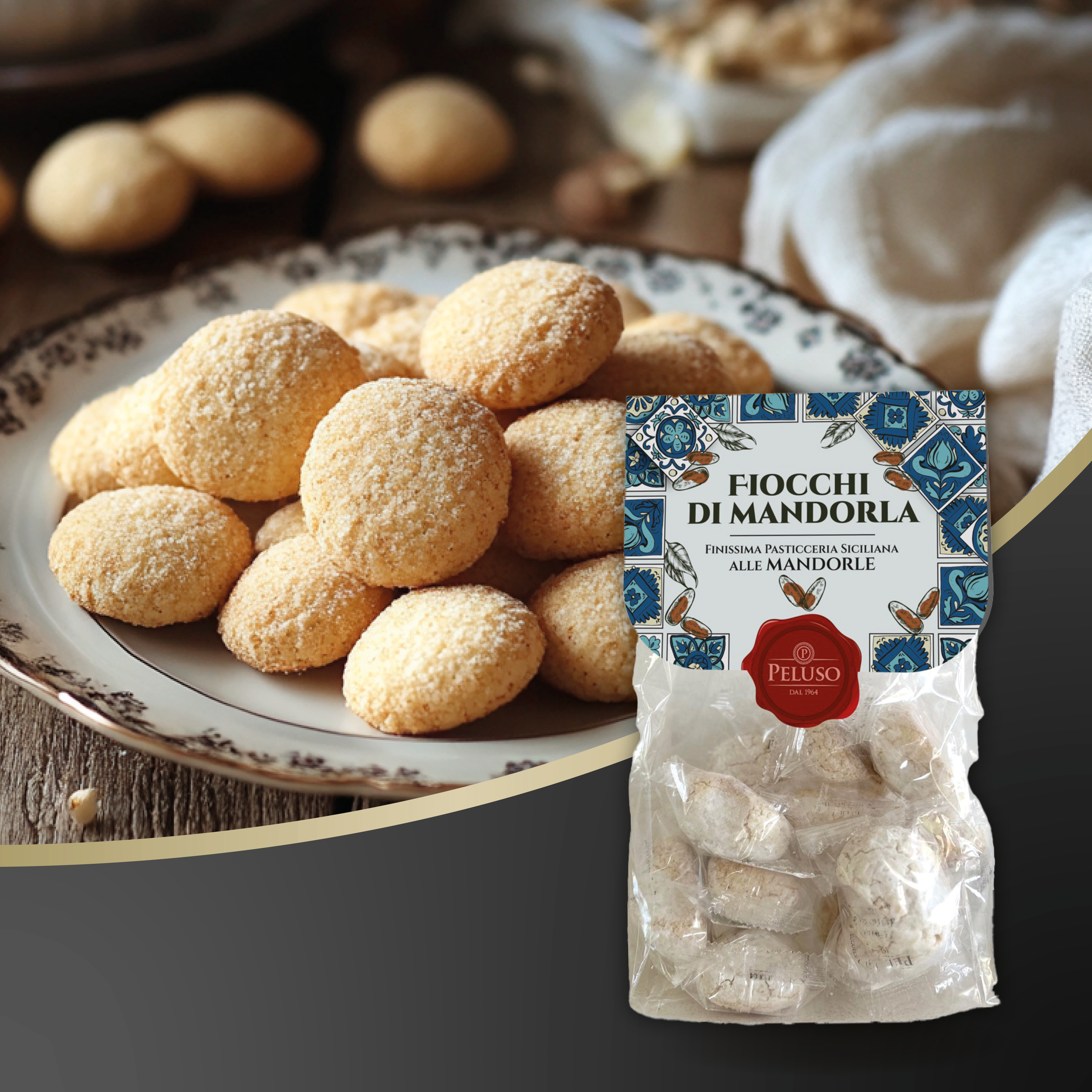 Fiocchi di Mandorle | Peluso | 200g | Italienisches Gebäck | Mandelgebäck aus Sizilien