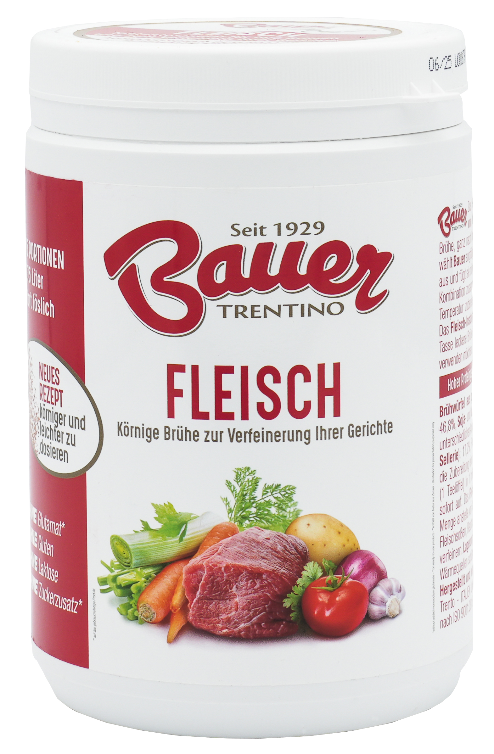 Fleisch Instant- Granulat | Körnige Brühe zur Verfeinerung von Gerichten | Bauer | Aus pflanzlichem Proteinextrakt