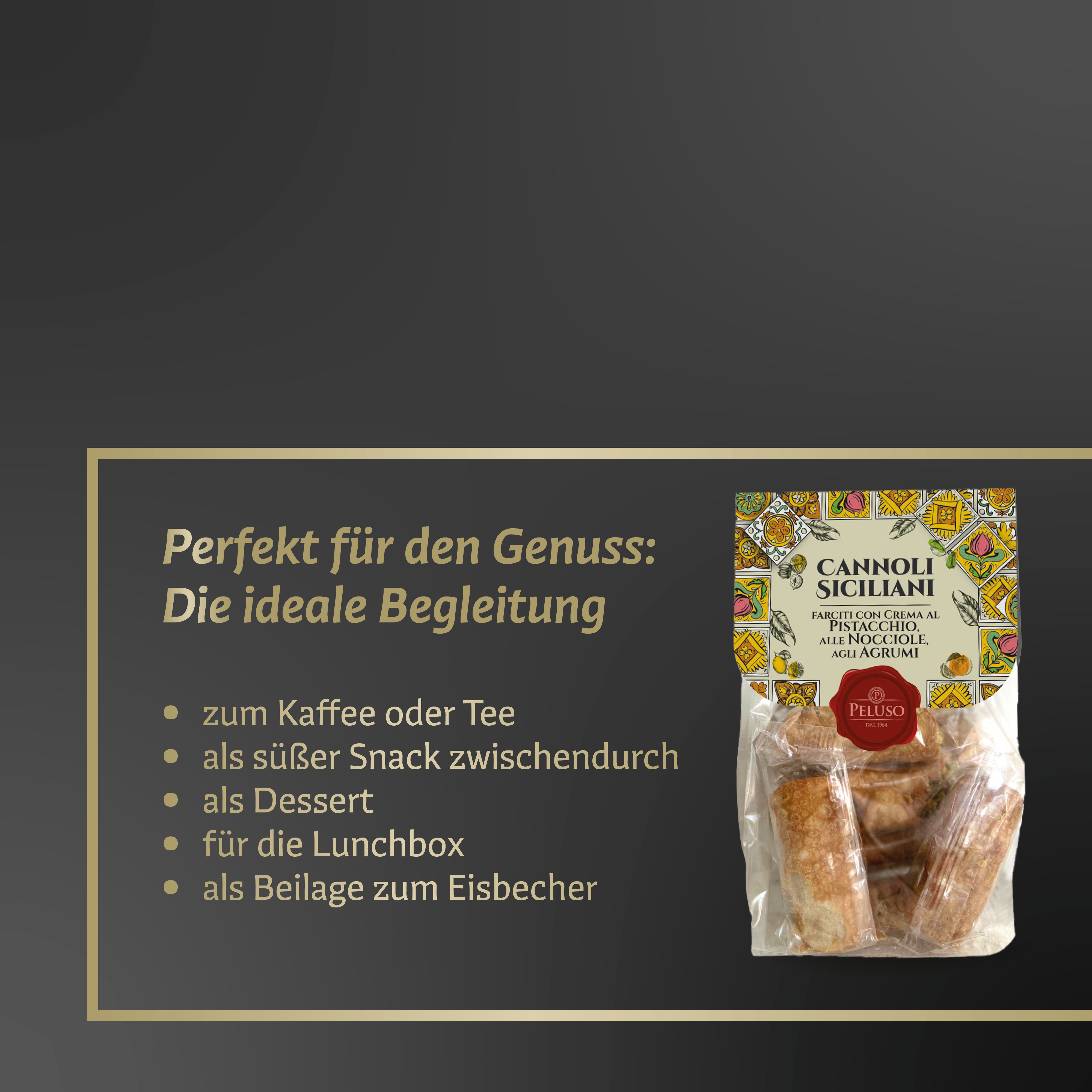Cannoli al Pistacchio | Peluso | 200g | Italienisches Gebäck | Gefüllte Cannoli mit Pistaziencreme