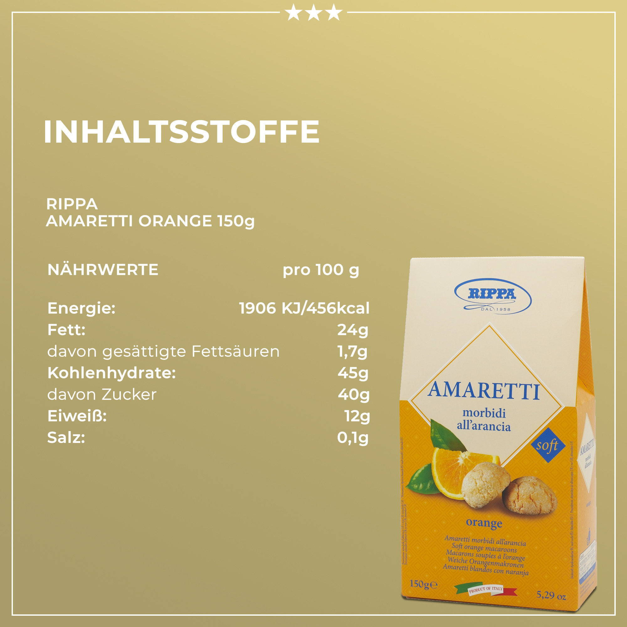 Amaretti Morbidi all’arancia | Rippa | Weiche Orangenmakronen| 150g Amaretti Morbidi all’arancia | Rippa | Weiche Orangenmakronen| 150g