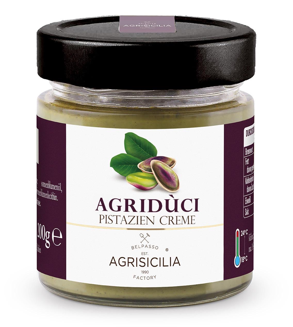 Agrisicilia - Pistazien Creme 200g 40% – Brotaufstrich aus Sizilien – Cremiger Genuss für Frühstück & Dessert