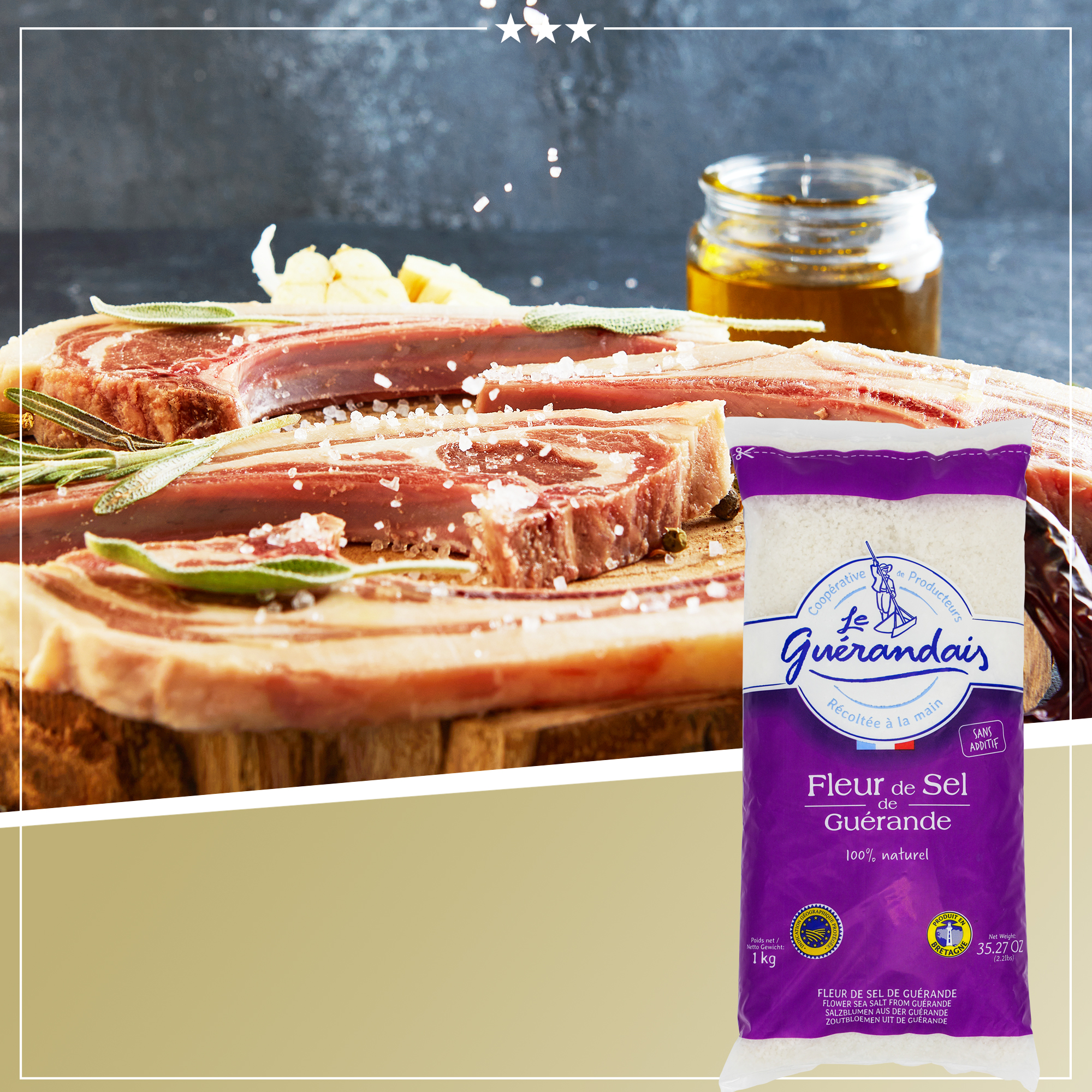 Handgeschöpftes Fleur de Sel | De Guerande | 1000g | nicht für Salzmühlen geeignet Handgeschöpftes Fleur de Sel | De Guerande | 1000g | nicht für Salzmühlen geeignet