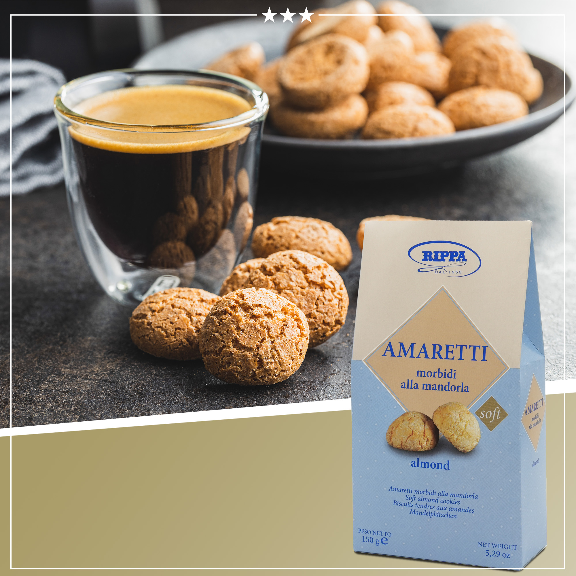 Amaretti Morbidi alla mandorla | Rippa | Weiche Mandelplätzchen | 150g Amaretti Morbidi alla mandorla | Rippa | Weiche Mandelplätzchen | 150g