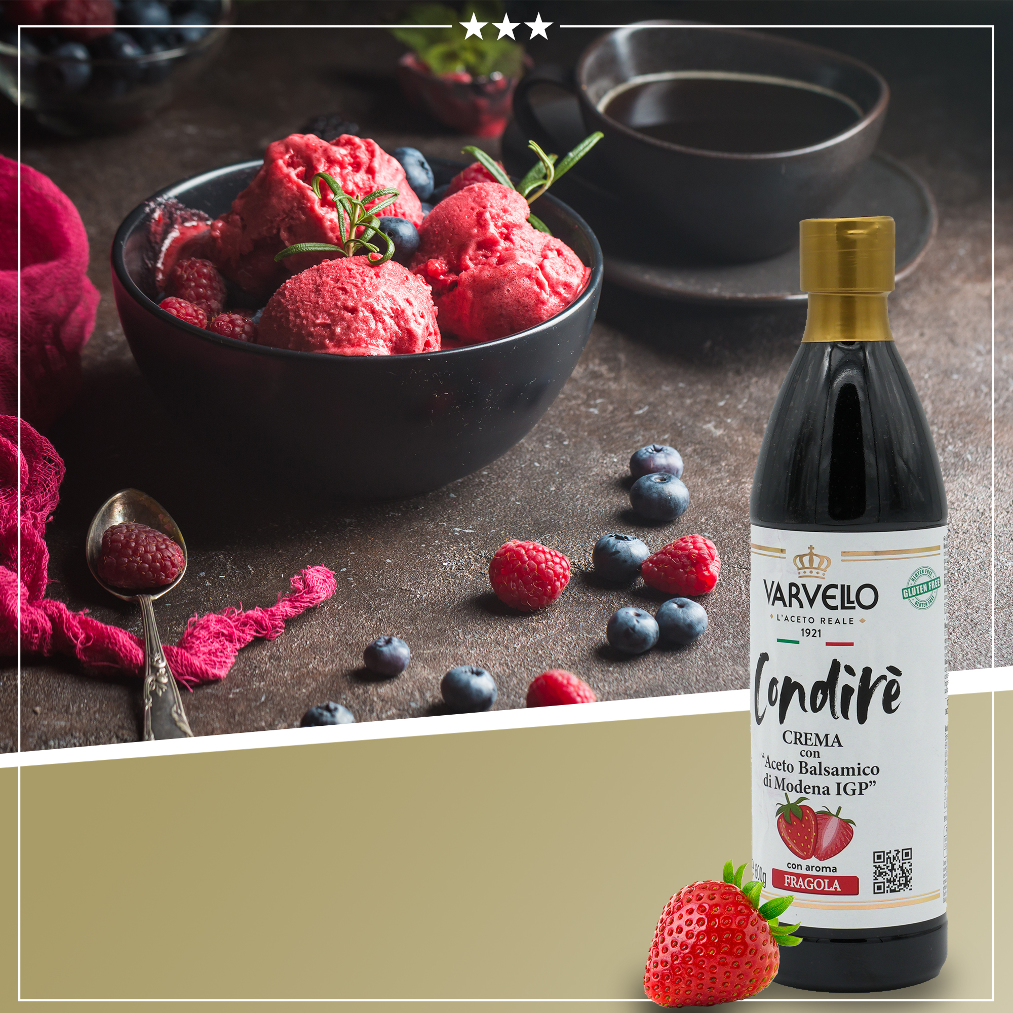 Balsamico Creme Erdbeere | Varvello | 500ml | Crema con Aceto Balsamico di
Moderna IGP Balsamico Creme Erdbeere | Varvello | 500ml | Crema con Aceto Balsamico di
Moderna IGP