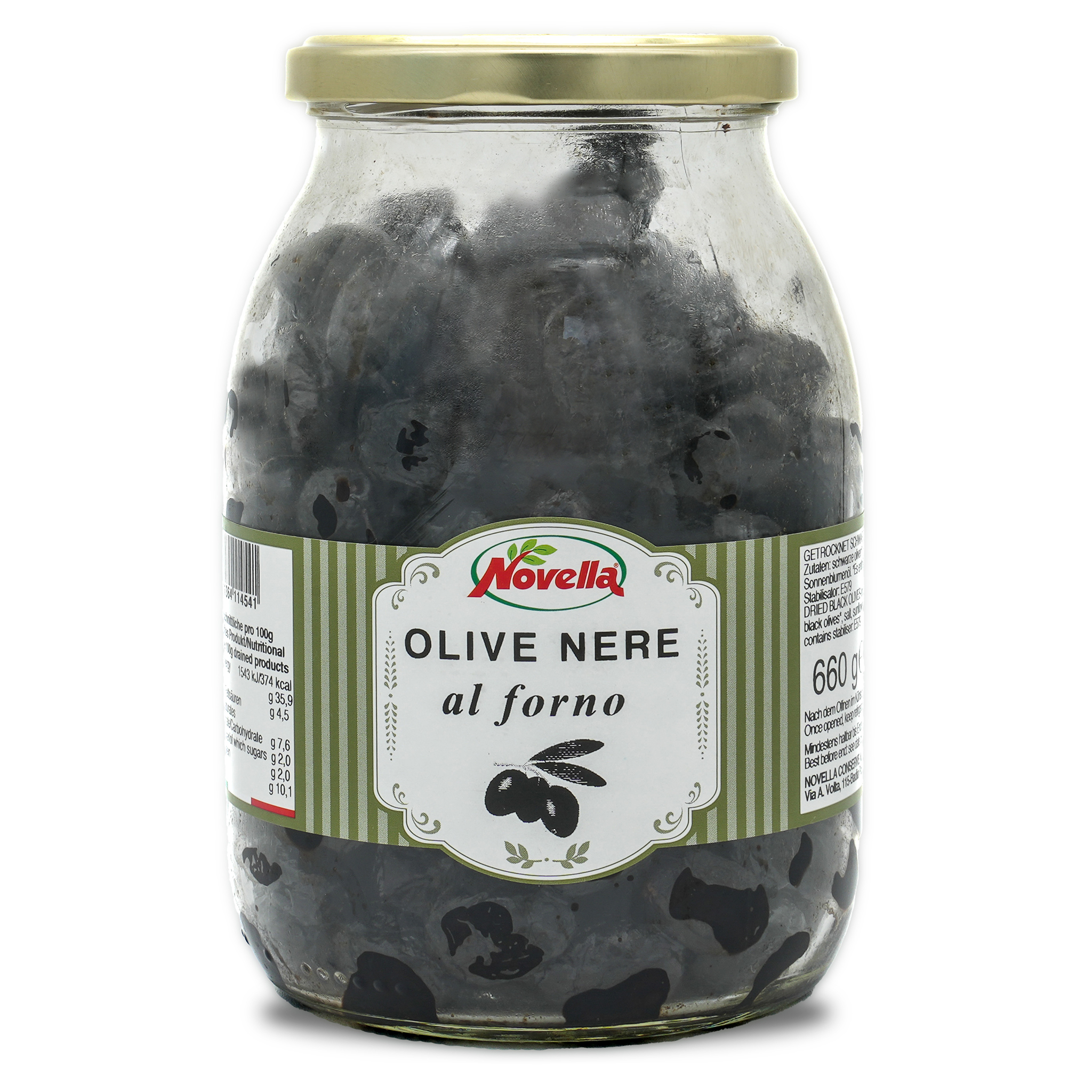 Schwarze Oliven | Novella | getrocknet | Olive Nere al forno | 660g | aus Italien Schwarze Oliven | Novella | getrocknet | Olive Nere al forno | 660g | aus Italien