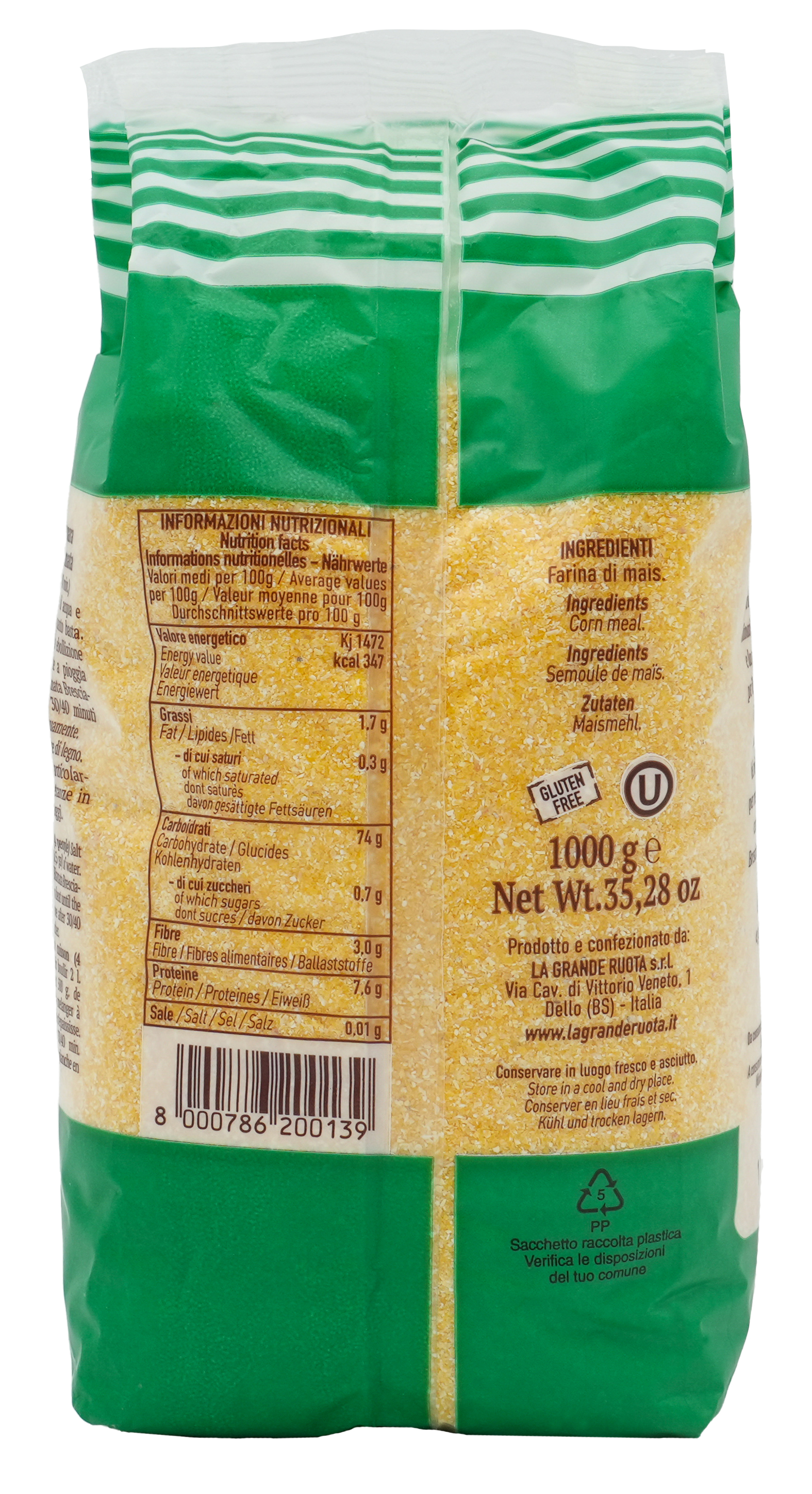 Polenta aus 100% italienischem Mais | Mehl | La Grande Ruota | 1000g | aus Italien | Grieß Polenta aus 100% italienischem Mais | Mehl | La Grande Ruota | 1000g | aus Italien | Grieß
