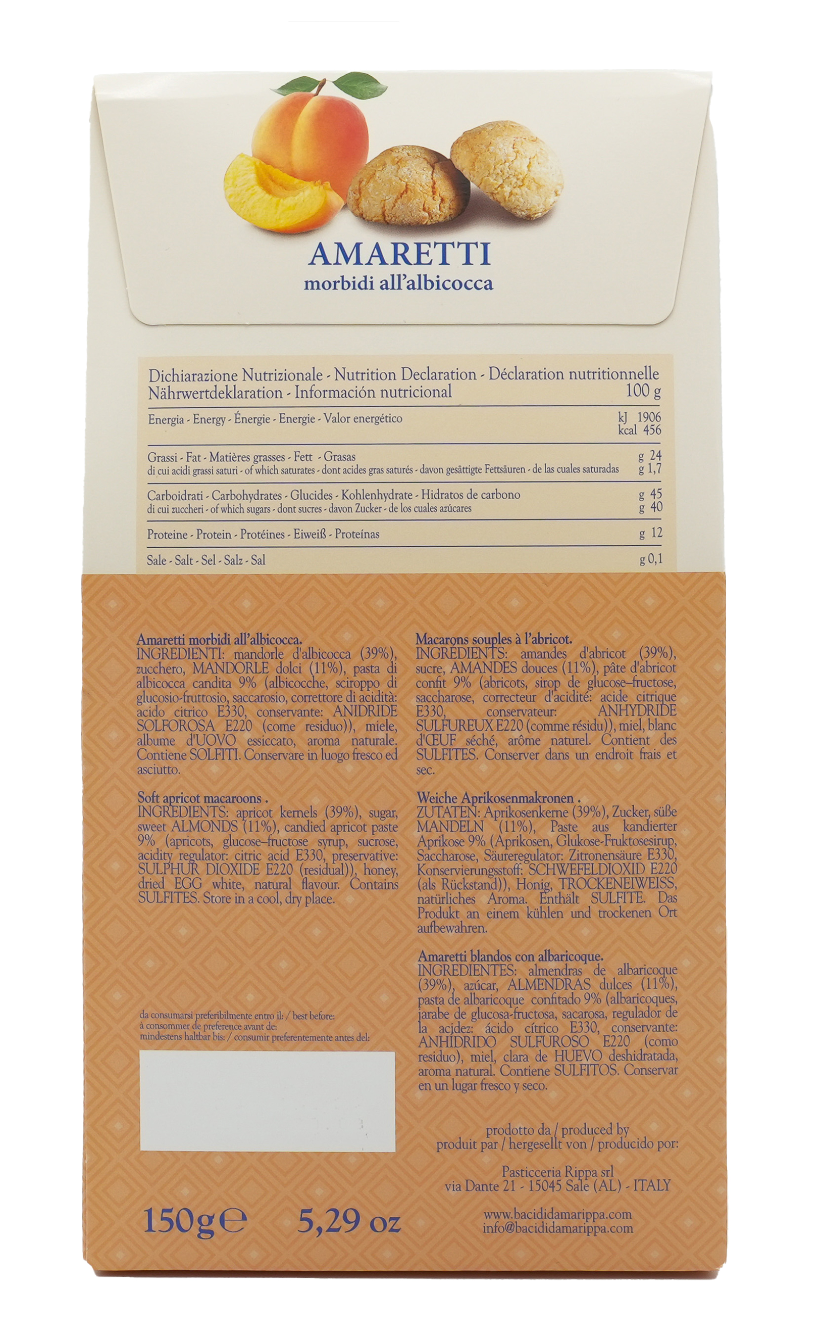 Amaretti Morbidi all’albicocca | Rippa | Weiche Aprikosenplätzchen | 150g Amaretti Morbidi all’albicocca | Rippa | Weiche Aprikosenplätzchen | 150g