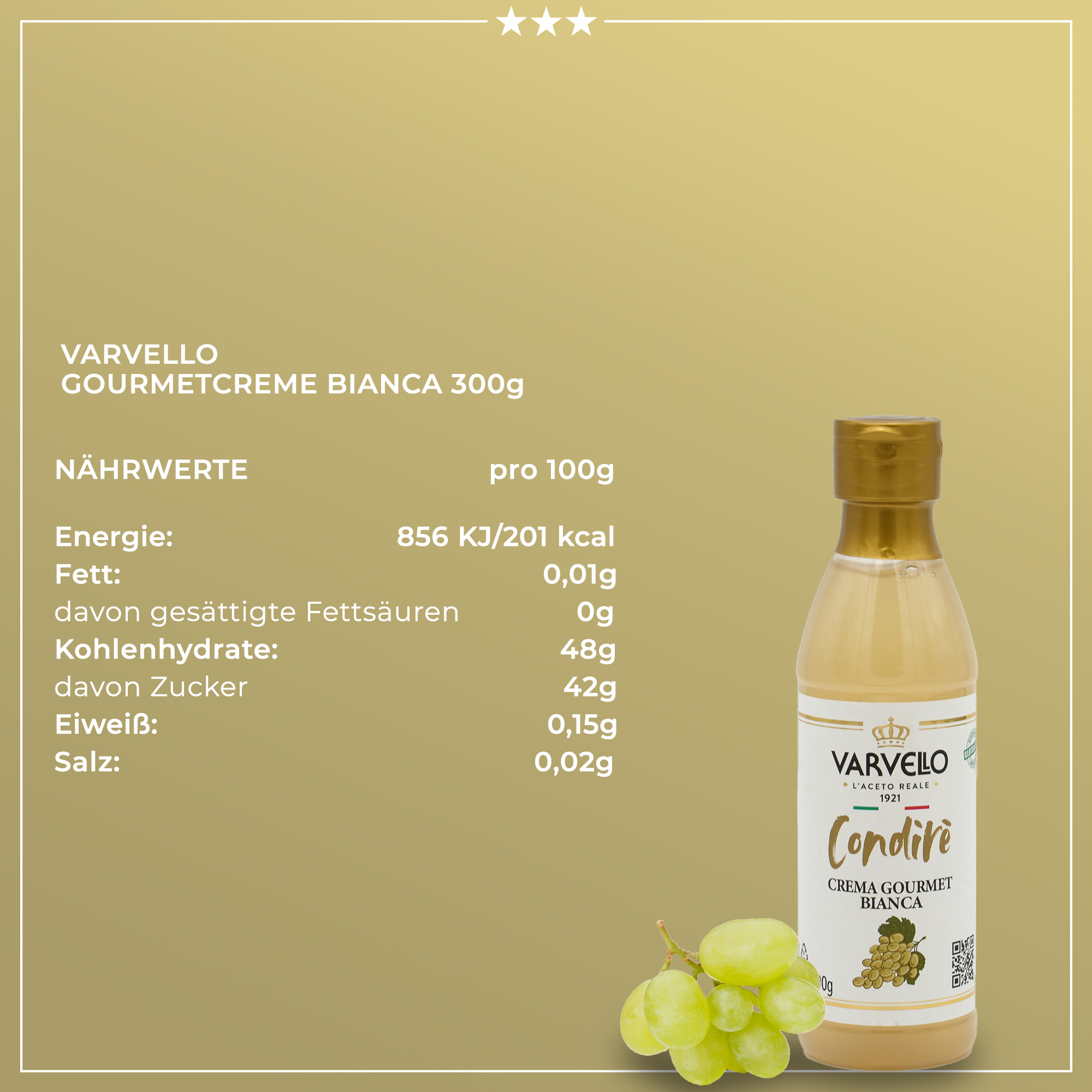 Balsamico Creme Weiß | Varvello | 500 ml | Crema con Aceto Balsamico di Moderna
IGP Balsamico Creme Weiß | Varvello | 500 ml | Crema con Aceto Balsamico di Moderna
IGP