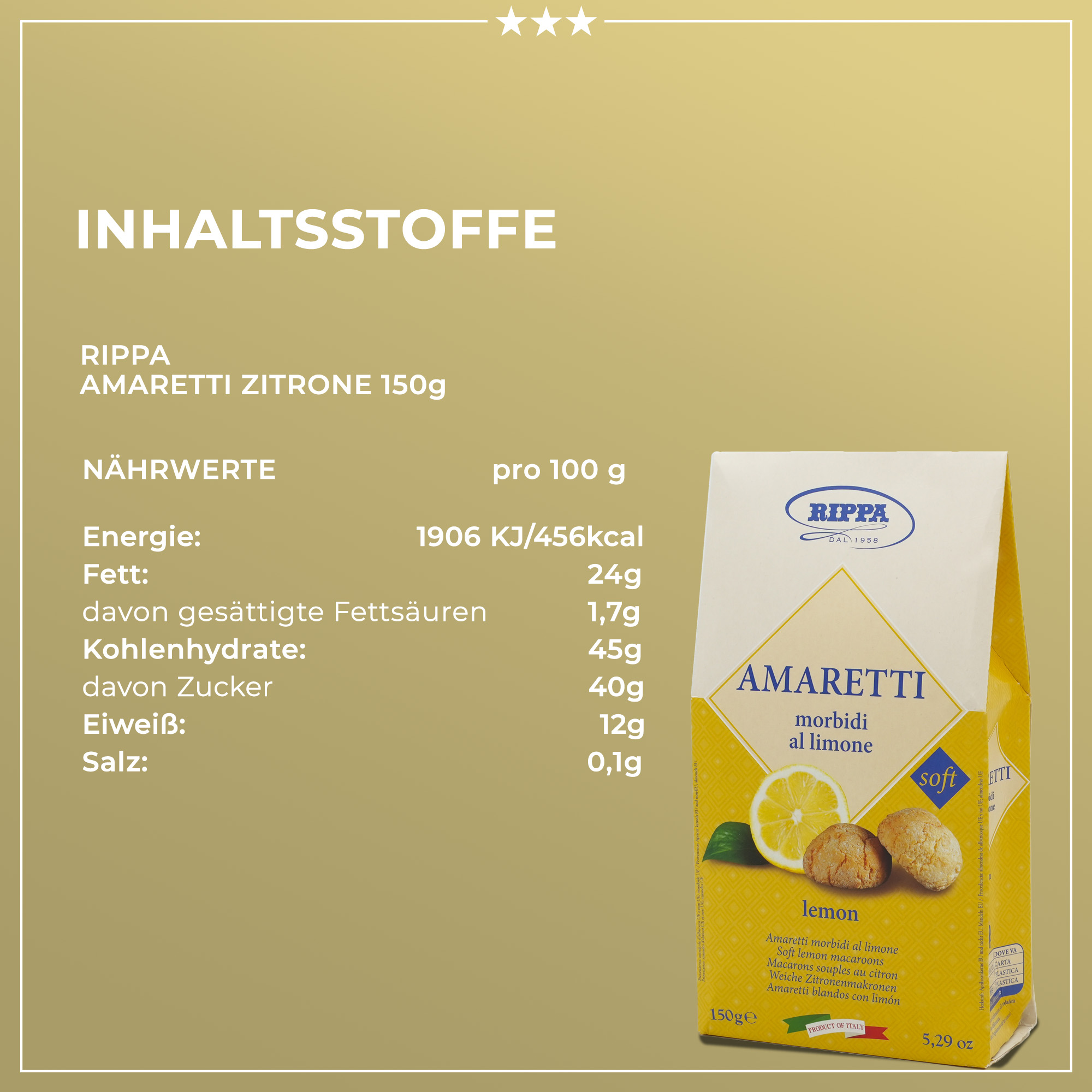 Amaretti Morbidi al limone| Rippa | Weiche Zitronenmakronen | 150g Amaretti Morbidi al limone| Rippa | Weiche Zitronenmakronen | 150g